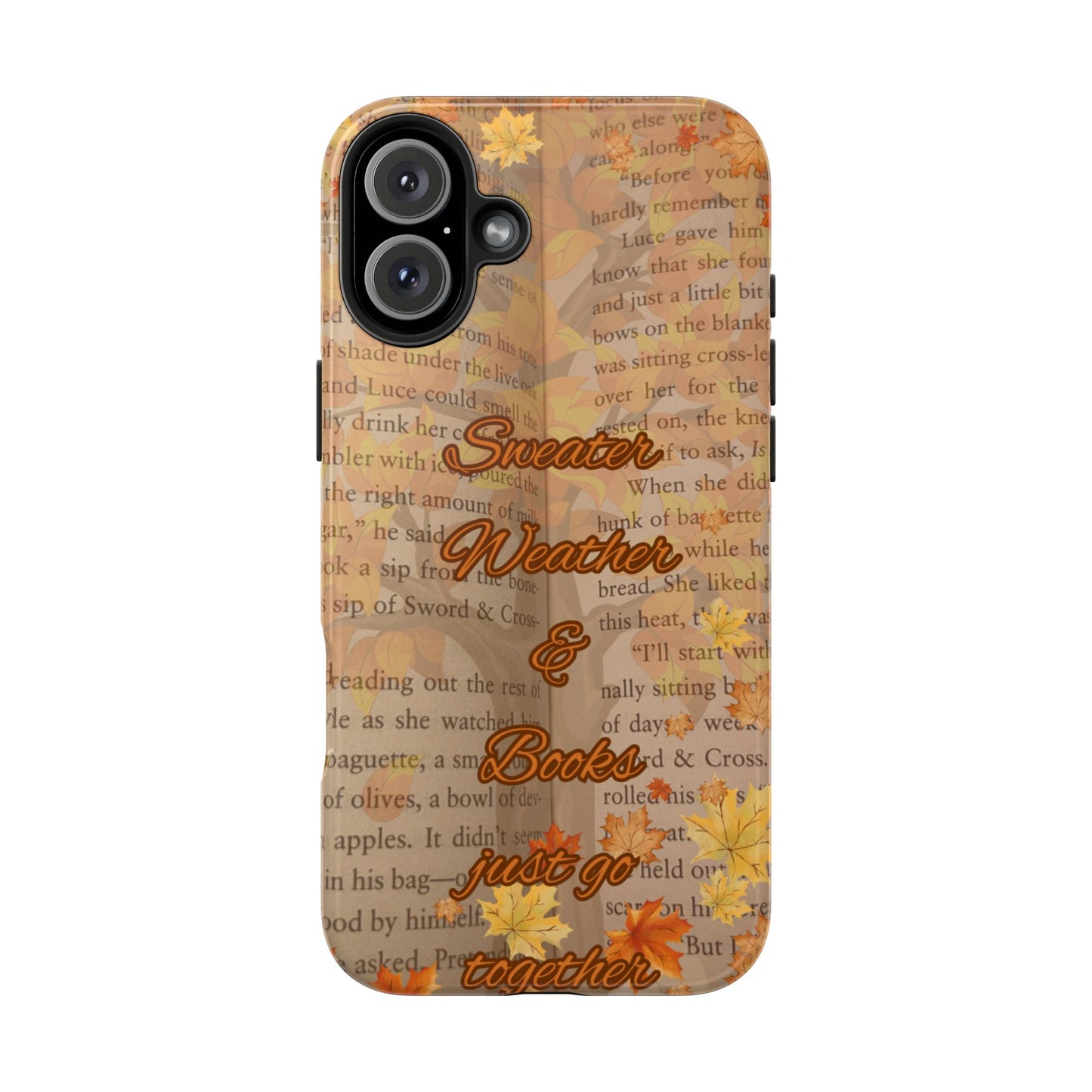 Sweater Weather Phone Case, Cozy Book Lover Accessories, Fall Aesthetic, Ideal for Readers, Unique Gift for Bookworms, Autumn Vibes