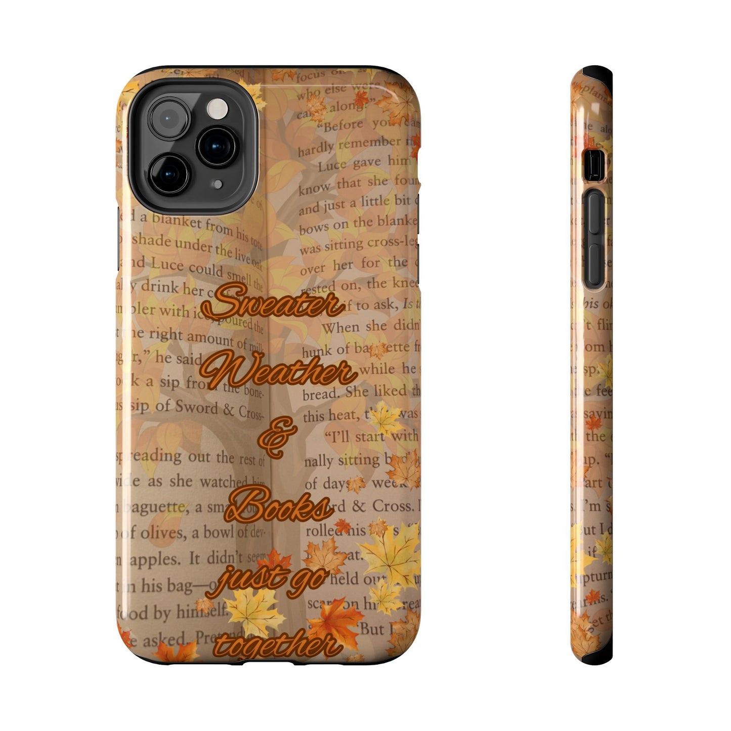 Sweater Weather Phone Case, Cozy Book Lover Accessories, Fall Aesthetic, Ideal for Readers, Unique Gift for Bookworms, Autumn Vibes