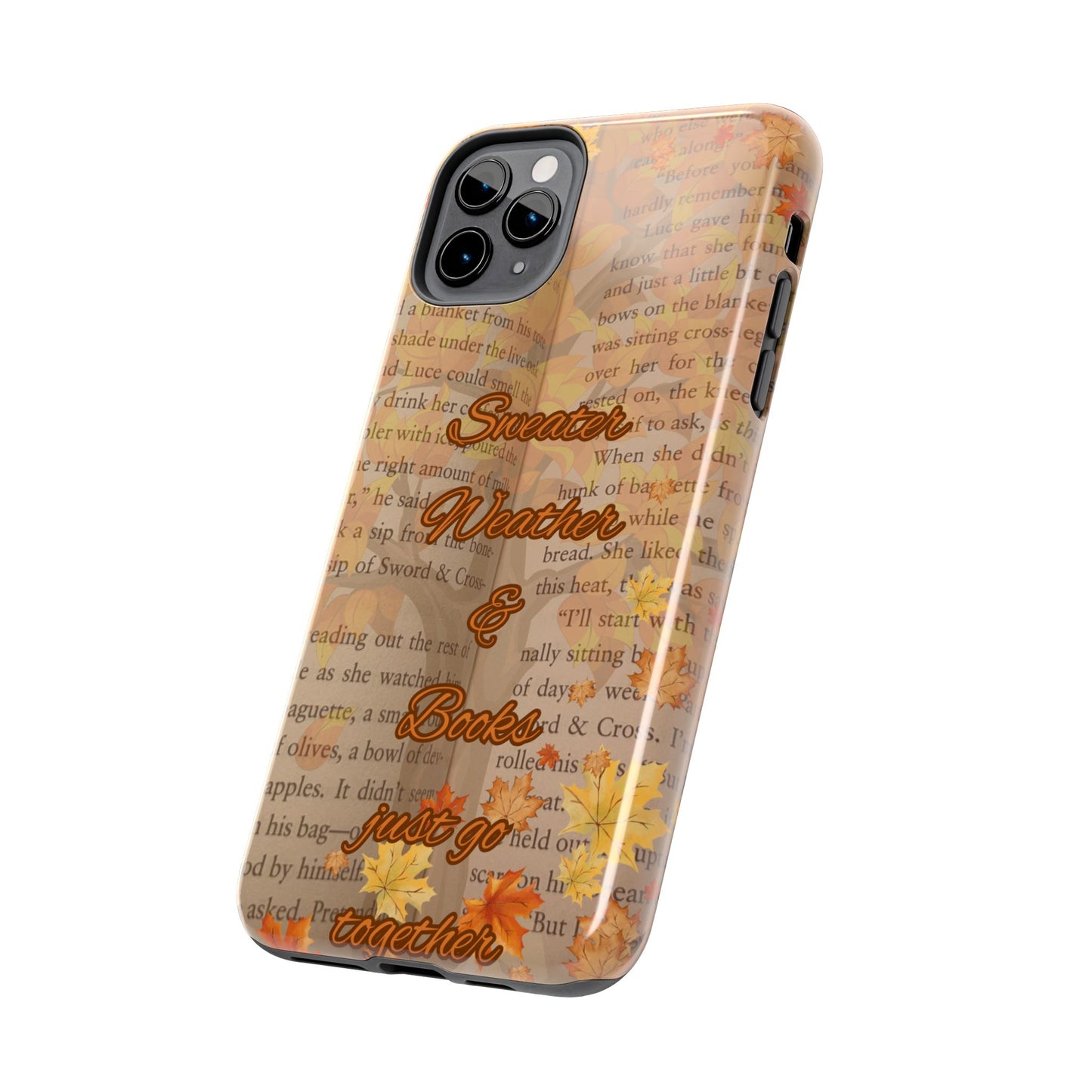Sweater Weather Phone Case, Cozy Book Lover Accessories, Fall Aesthetic, Ideal for Readers, Unique Gift for Bookworms, Autumn Vibes