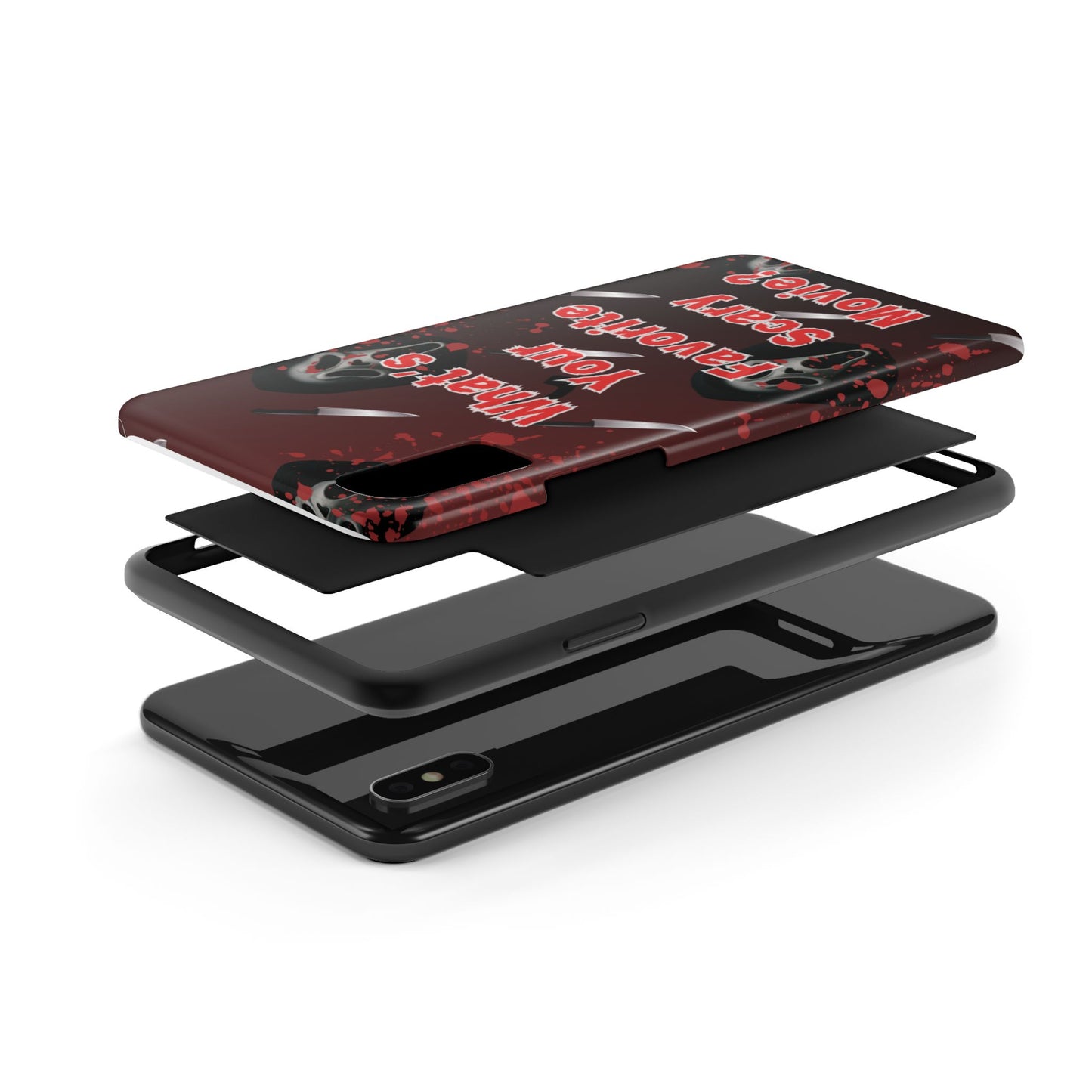 Horror-Themed Phone Case for Movie Lovers, Tough Clear Case for Halloween, Scary Movie Fan Gift, Smartphone Cover, Unique Horror Design