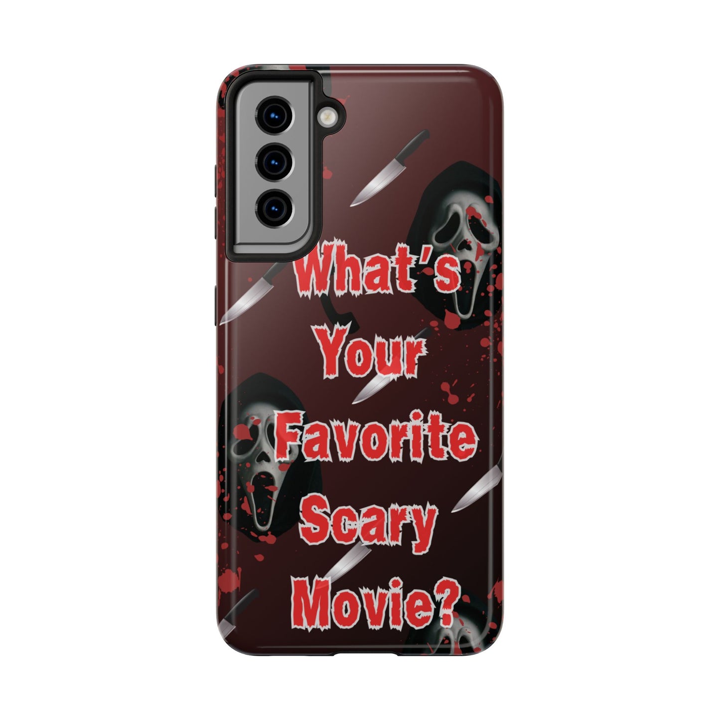 Horror-Themed Phone Case for Movie Lovers, Tough Clear Case for Halloween, Scary Movie Fan Gift, Smartphone Cover, Unique Horror Design
