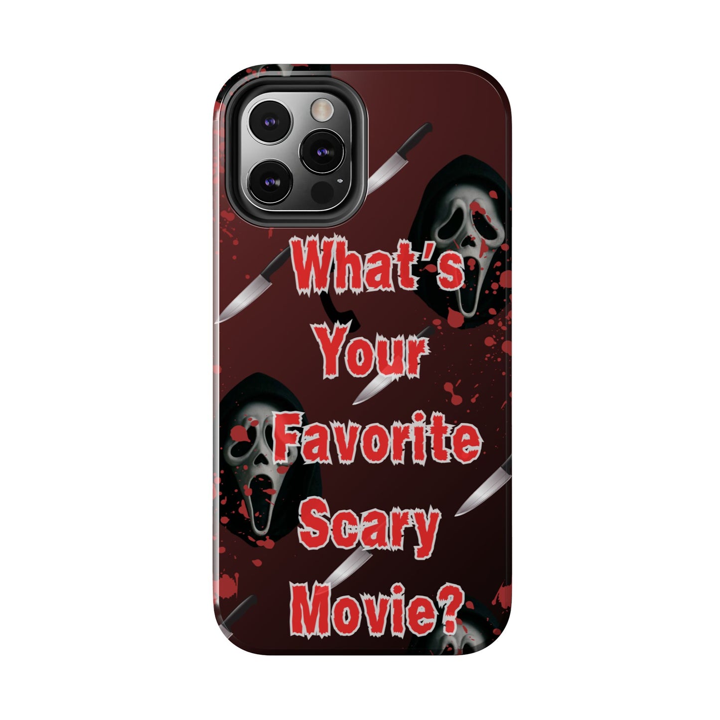 Horror-Themed Phone Case for Movie Lovers, Tough Clear Case for Halloween, Scary Movie Fan Gift, Smartphone Cover, Unique Horror Design