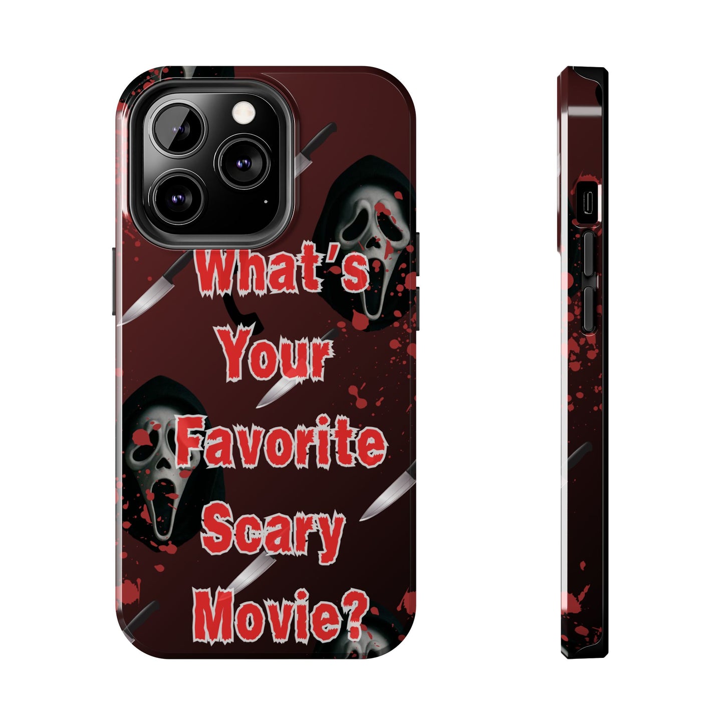 Horror-Themed Phone Case for Movie Lovers, Tough Clear Case for Halloween, Scary Movie Fan Gift, Smartphone Cover, Unique Horror Design
