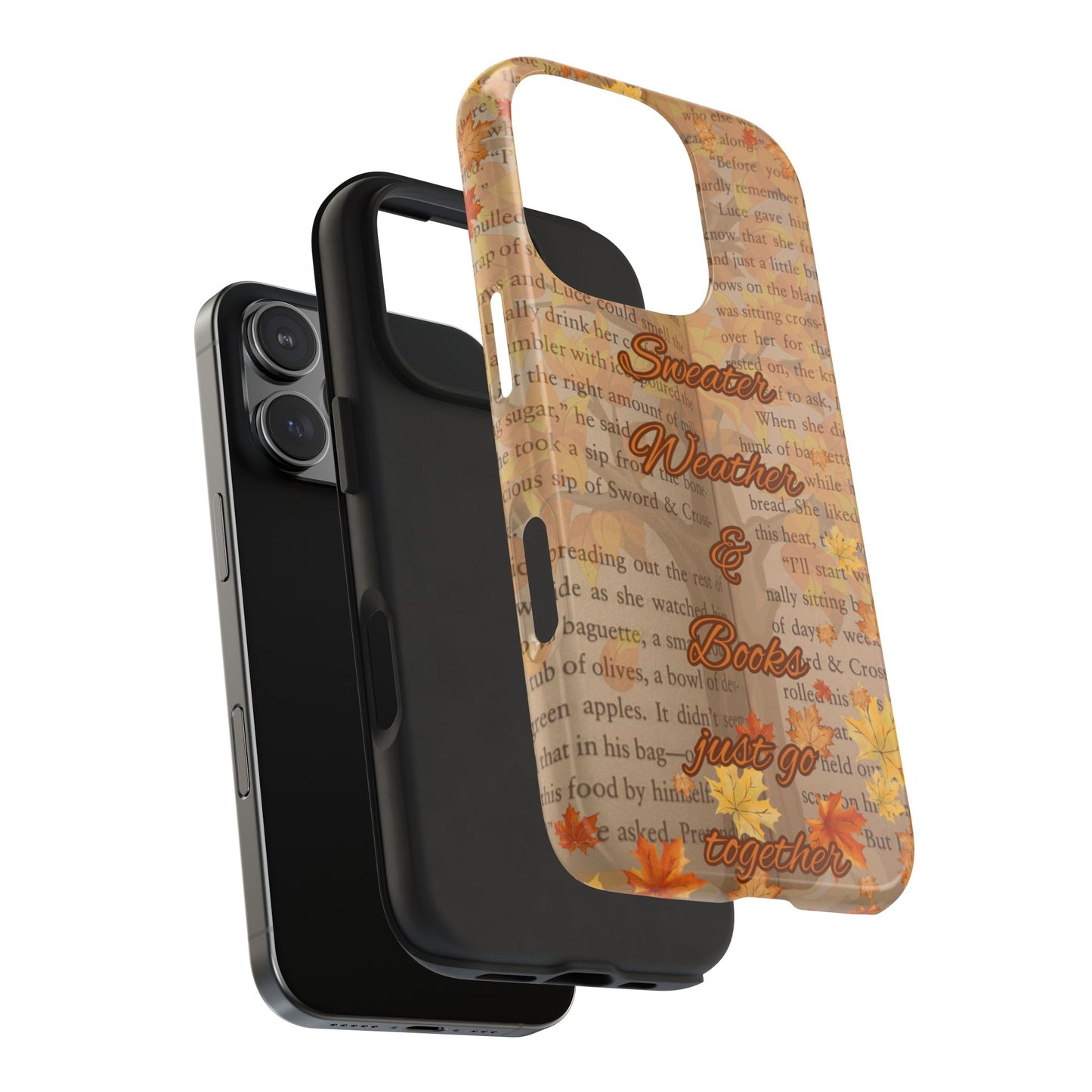 Sweater Weather Phone Case, Cozy Book Lover Accessories, Fall Aesthetic, Ideal for Readers, Unique Gift for Bookworms, Autumn Vibes