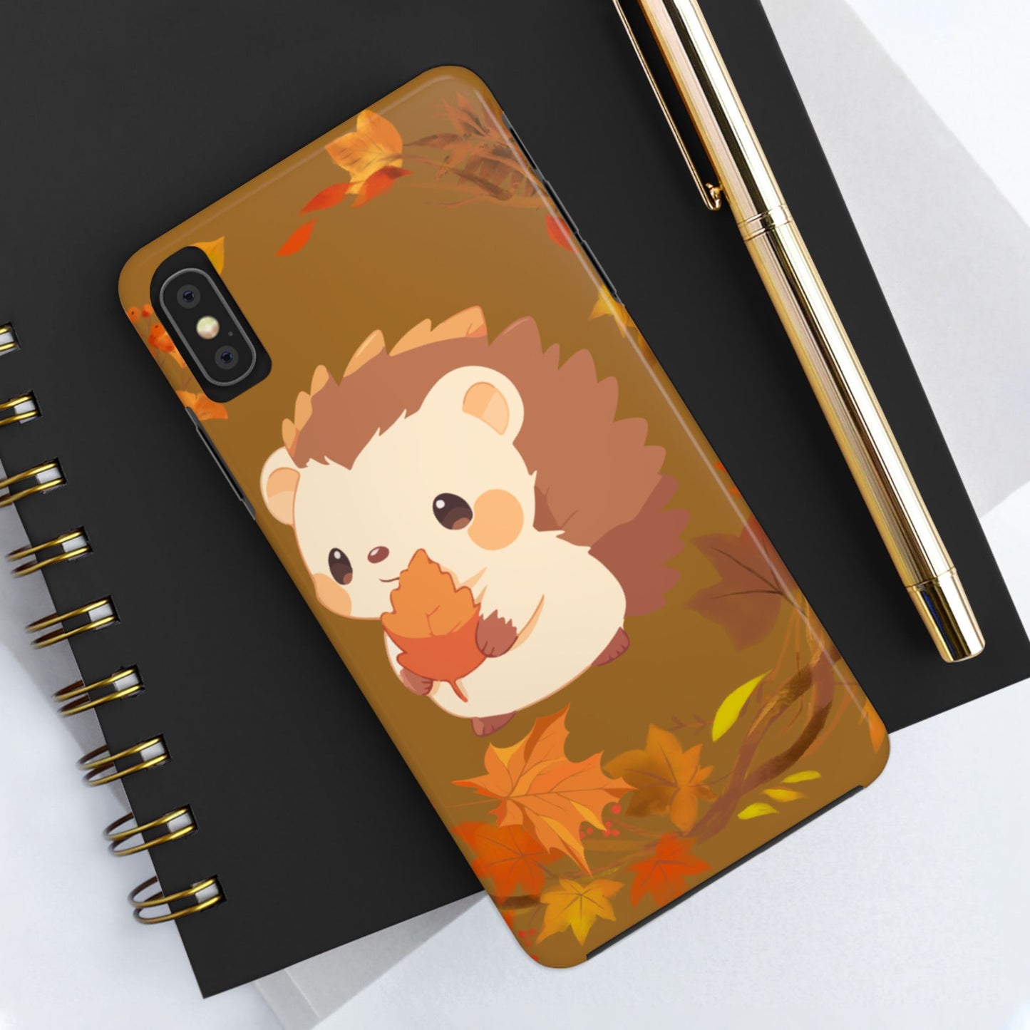 Cute Hedgehog Phone Cases, Fall Decor, Animal Lovers Gifts, Autumn Vibes, Unique Cell Phone Cover, Hedgehog Design