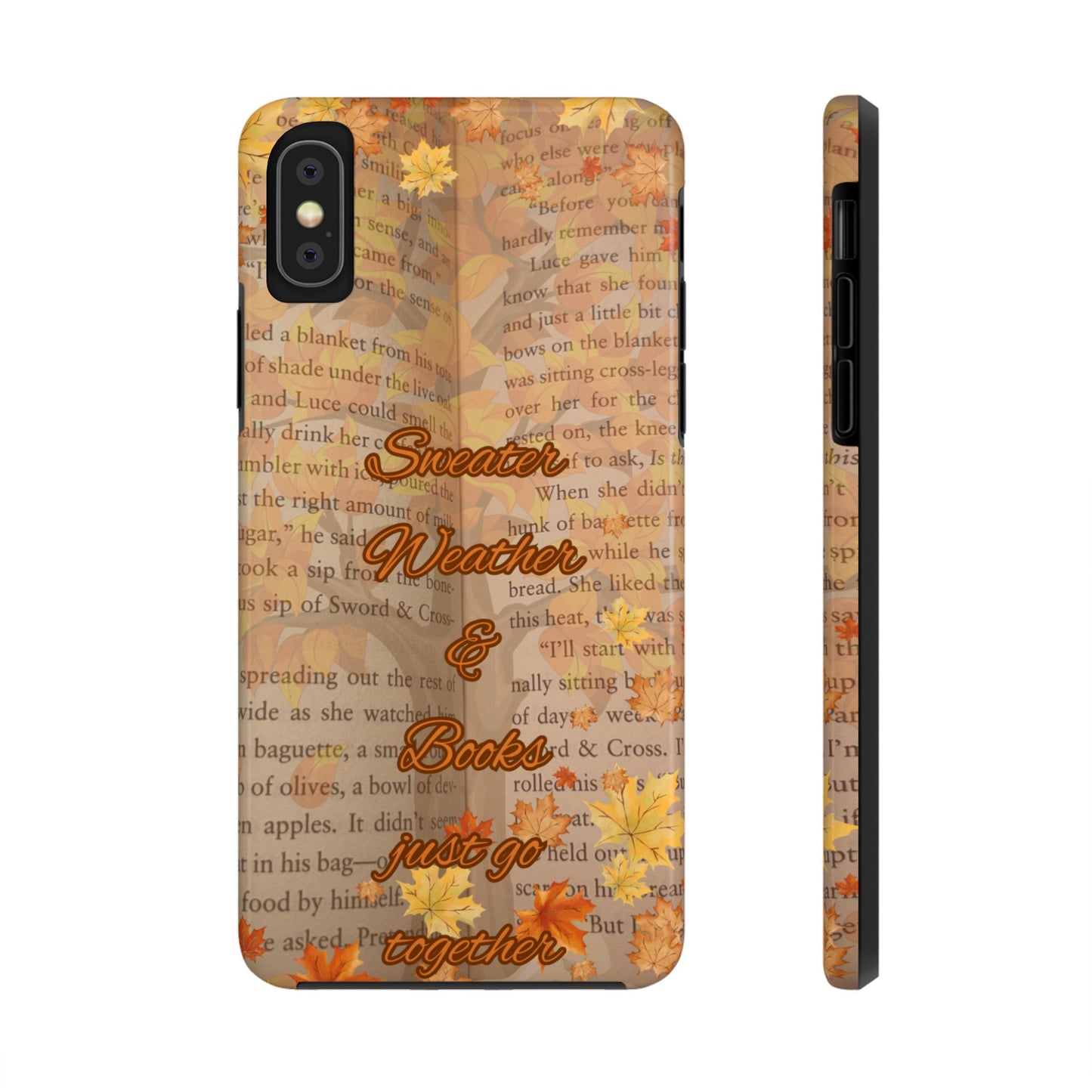 Sweater Weather Phone Case, Cozy Book Lover Accessories, Fall Aesthetic, Ideal for Readers, Unique Gift for Bookworms, Autumn Vibes