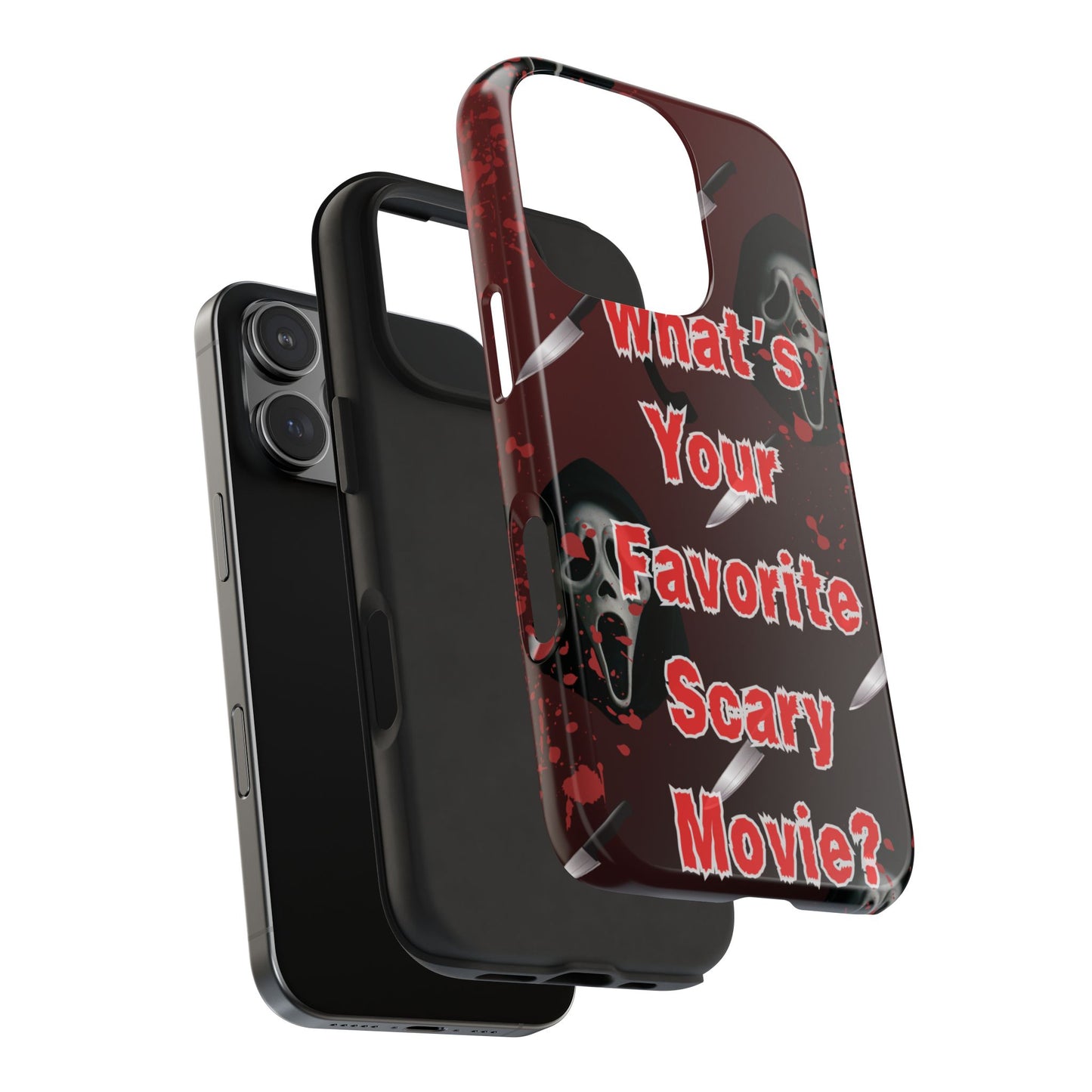 Horror-Themed Phone Case for Movie Lovers, Tough Clear Case for Halloween, Scary Movie Fan Gift, Smartphone Cover, Unique Horror Design