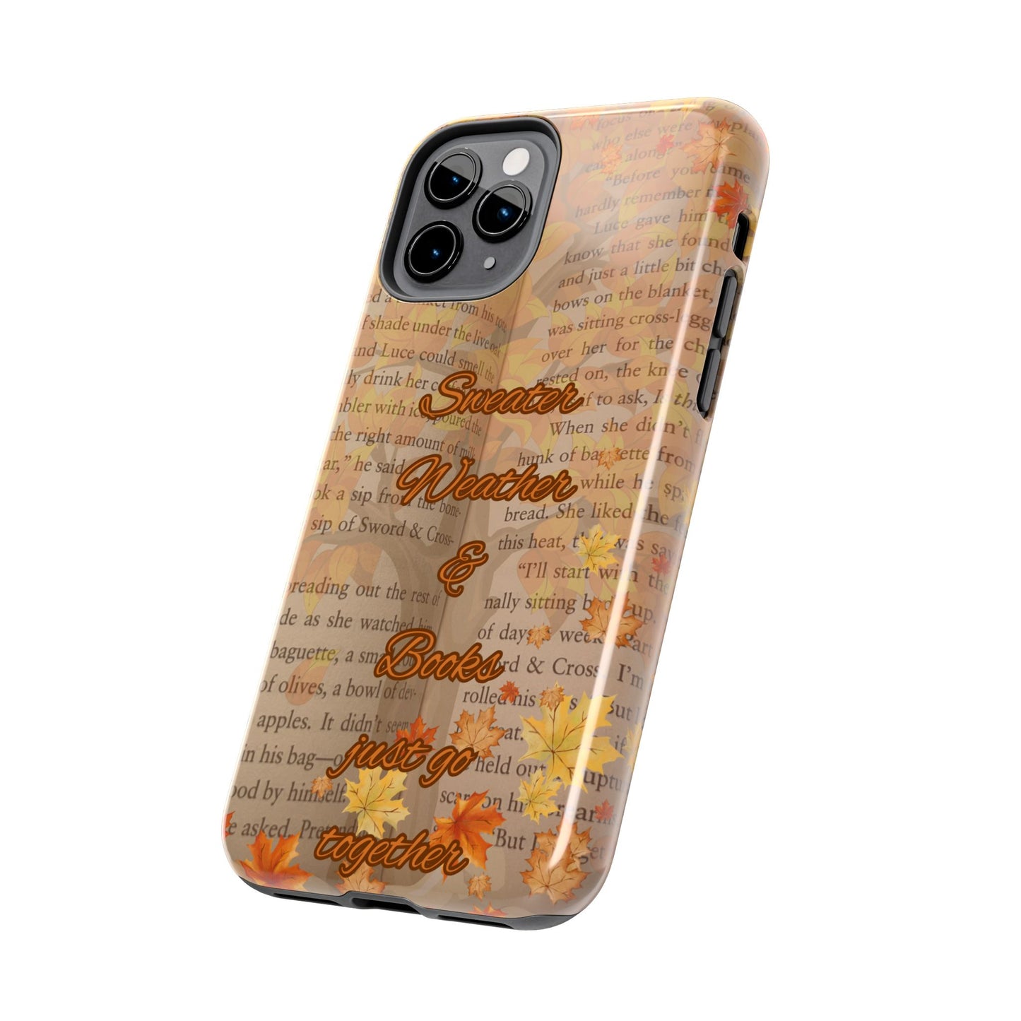 Sweater Weather Phone Case, Cozy Book Lover Accessories, Fall Aesthetic, Ideal for Readers, Unique Gift for Bookworms, Autumn Vibes