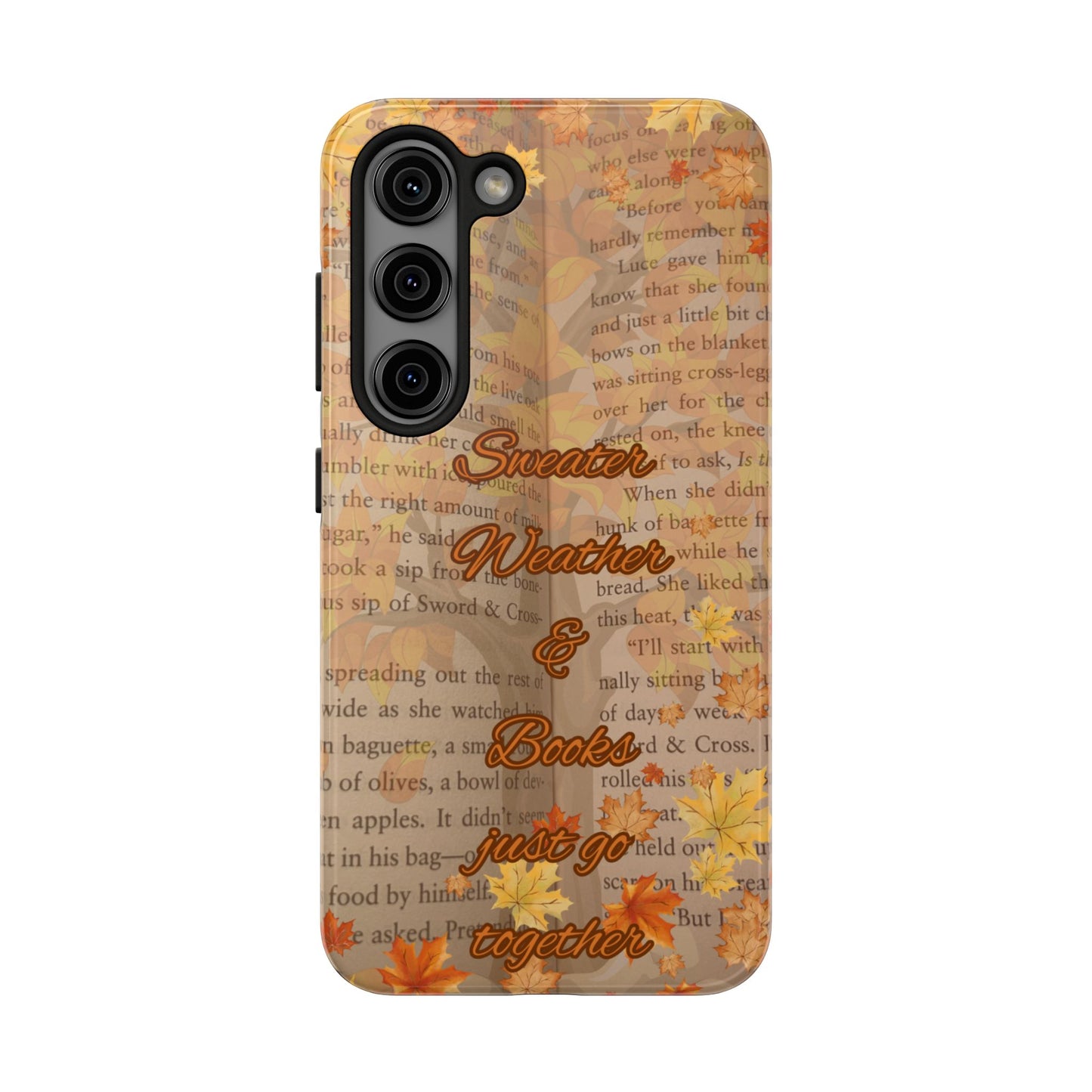 Sweater Weather Phone Case, Cozy Book Lover Accessories, Fall Aesthetic, Ideal for Readers, Unique Gift for Bookworms, Autumn Vibes