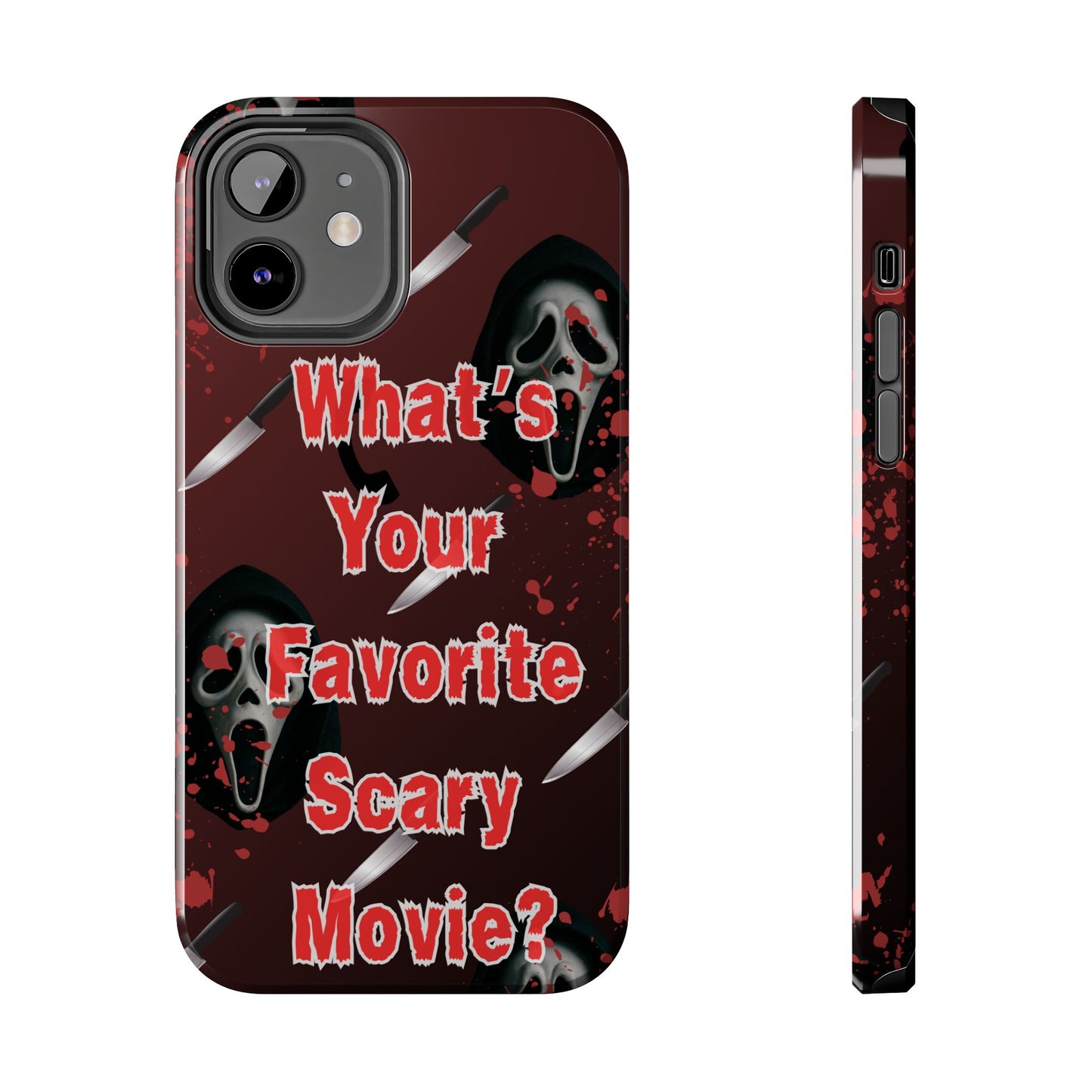Horror-Themed Phone Case for Movie Lovers, Tough Clear Case for Halloween, Scary Movie Fan Gift, Smartphone Cover, Unique Horror Design
