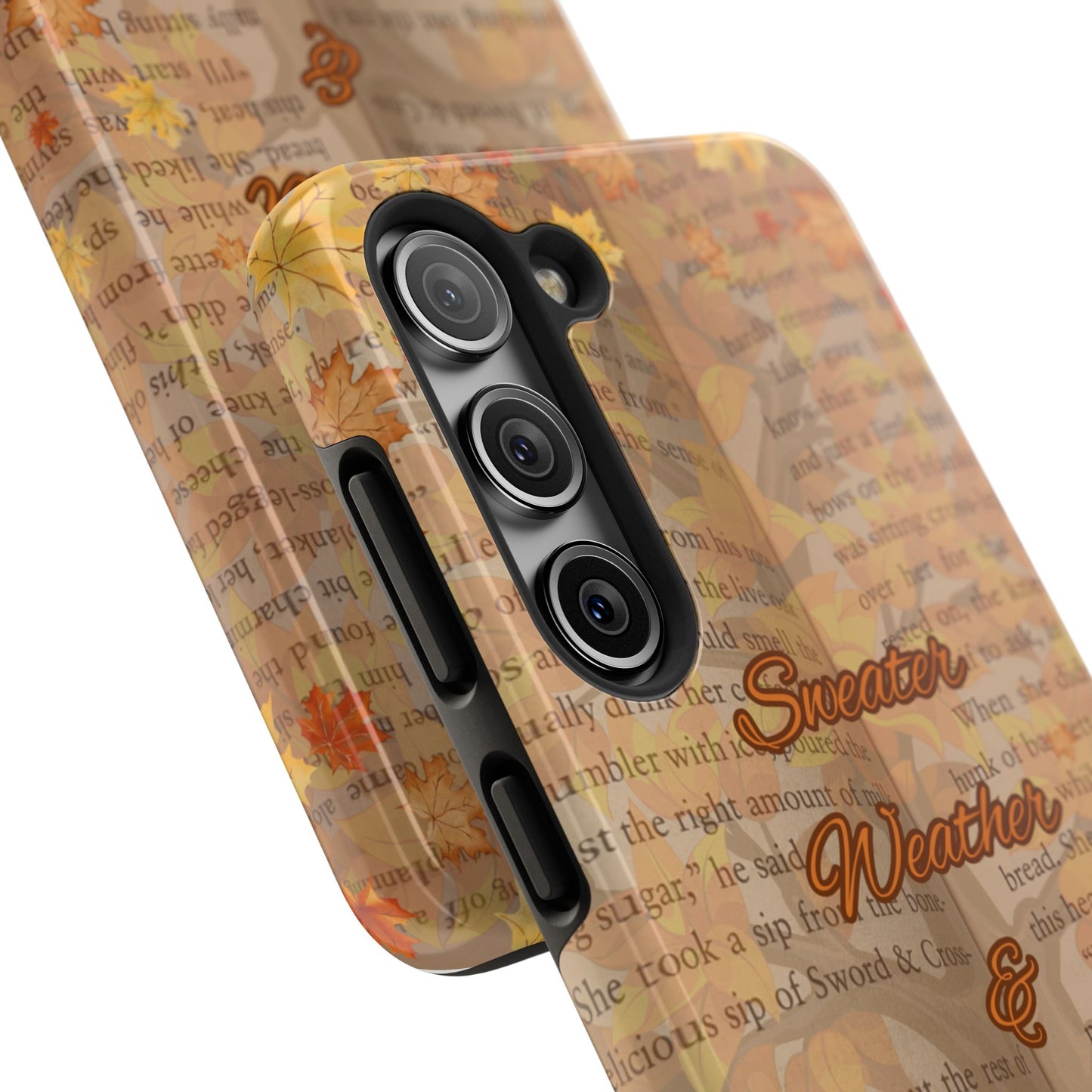 Sweater Weather Phone Case, Cozy Book Lover Accessories, Fall Aesthetic, Ideal for Readers, Unique Gift for Bookworms, Autumn Vibes