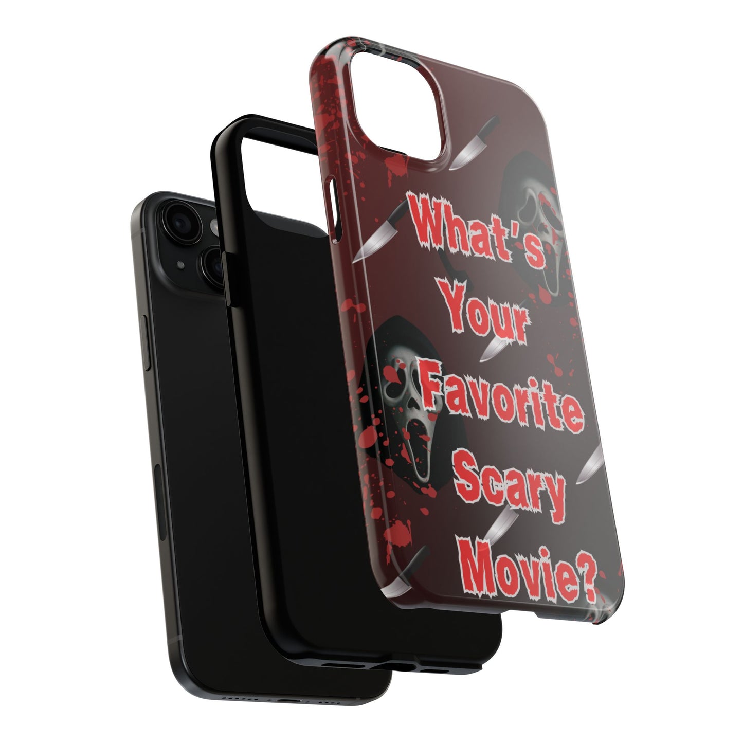 Horror-Themed Phone Case for Movie Lovers, Tough Clear Case for Halloween, Scary Movie Fan Gift, Smartphone Cover, Unique Horror Design