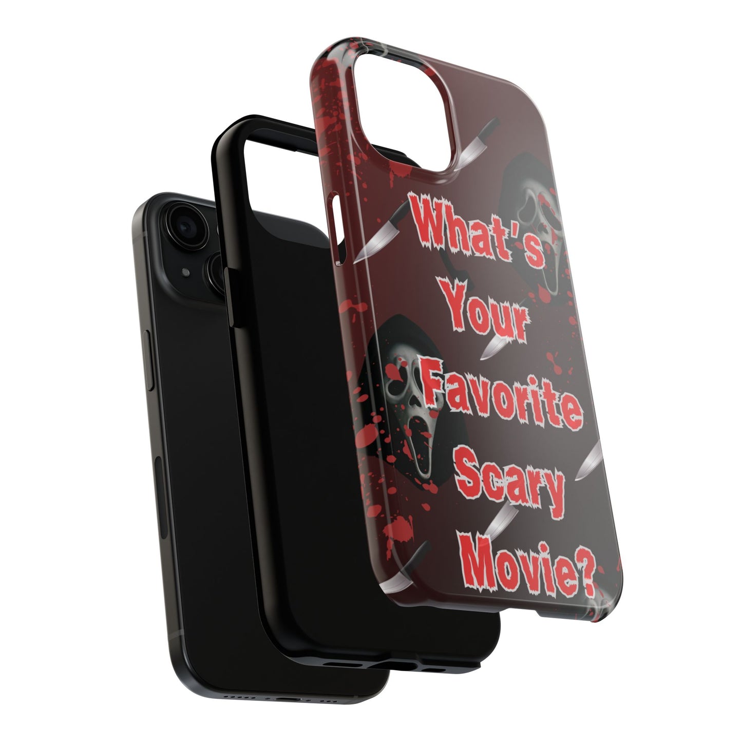 Horror-Themed Phone Case for Movie Lovers, Tough Clear Case for Halloween, Scary Movie Fan Gift, Smartphone Cover, Unique Horror Design