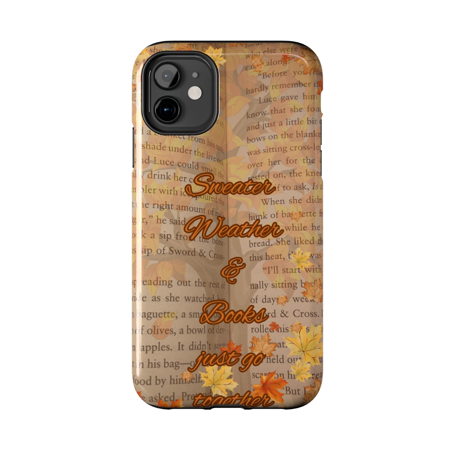 Sweater Weather Phone Case, Cozy Book Lover Accessories, Fall Aesthetic, Ideal for Readers, Unique Gift for Bookworms, Autumn Vibes