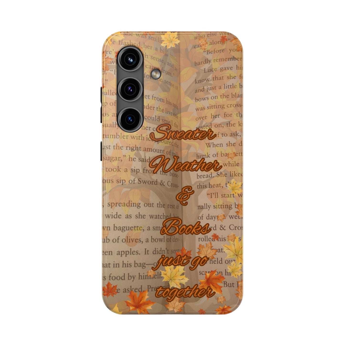 Sweater Weather Phone Case, Cozy Book Lover Accessories, Fall Aesthetic, Ideal for Readers, Unique Gift for Bookworms, Autumn Vibes