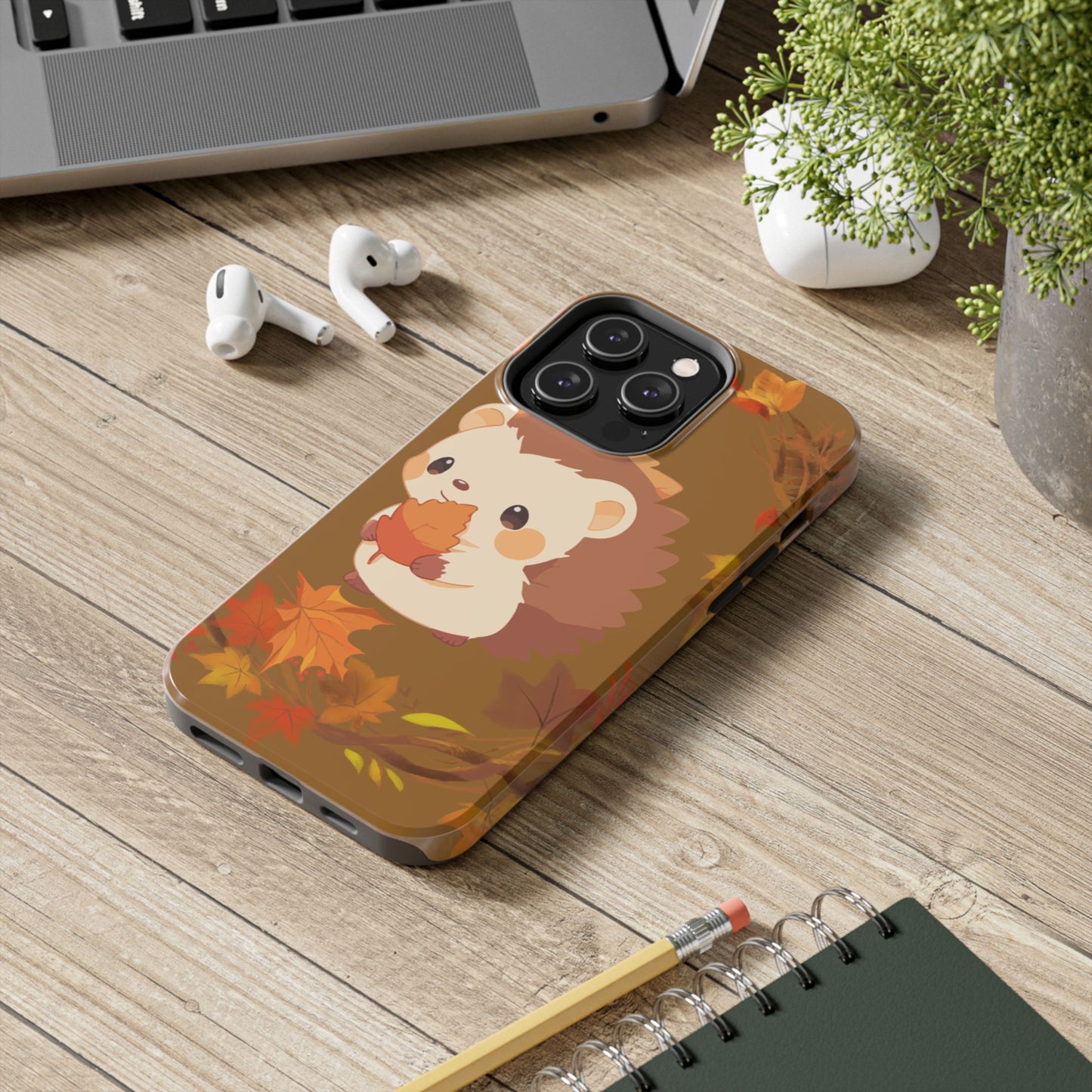 Cute Hedgehog Phone Cases, Fall Decor, Animal Lovers Gifts, Autumn Vibes, Unique Cell Phone Cover, Hedgehog Design
