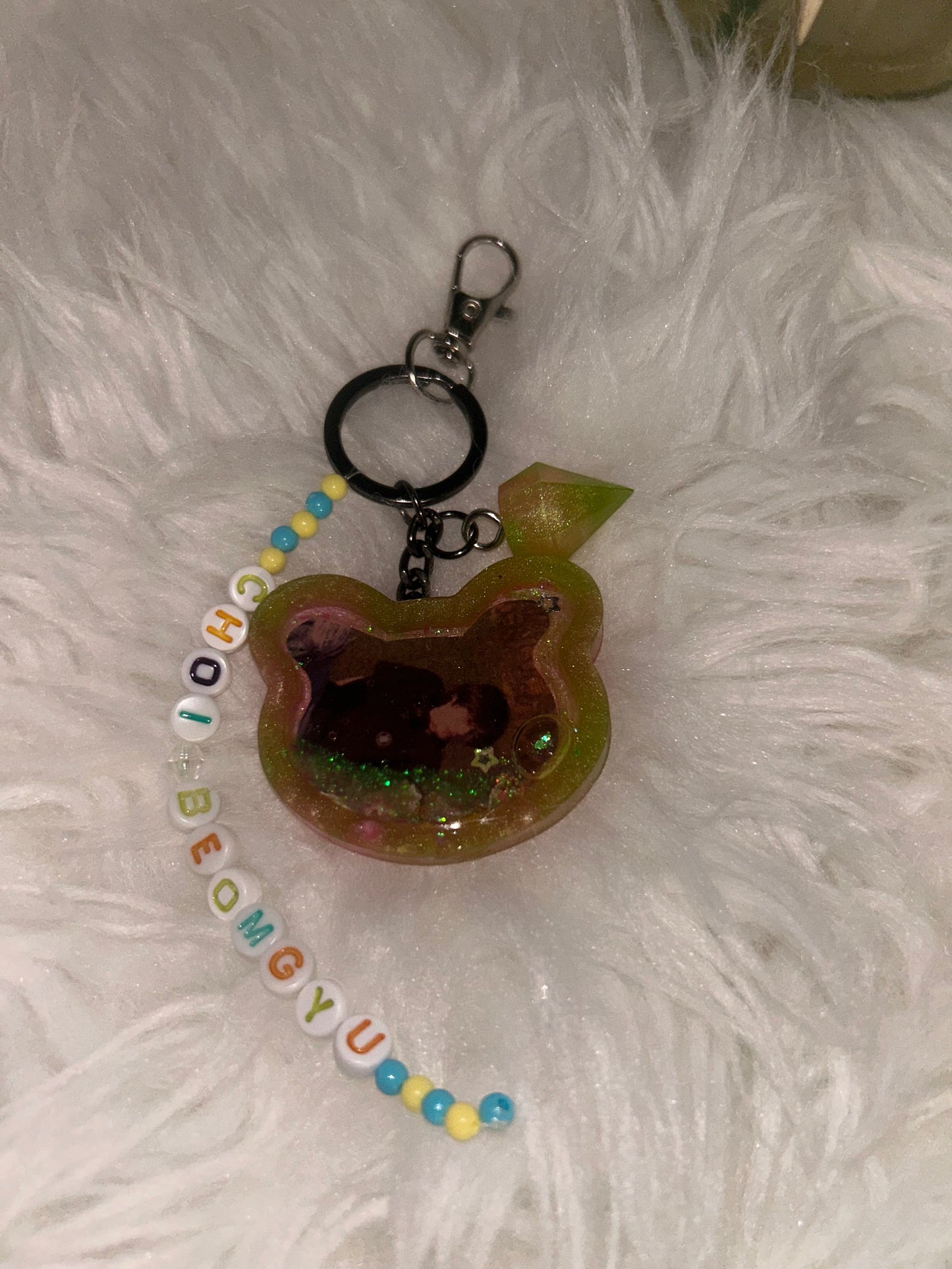 TomorrowxTogether Resin Shaker Keychain Charms - Handmade Unique One-of-a-Kind Accessory for Fans