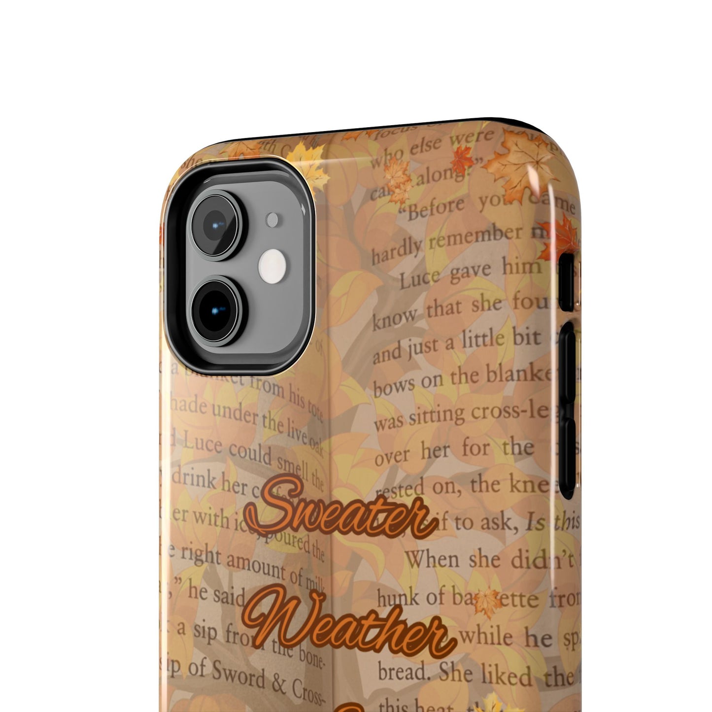 Sweater Weather Phone Case, Cozy Book Lover Accessories, Fall Aesthetic, Ideal for Readers, Unique Gift for Bookworms, Autumn Vibes