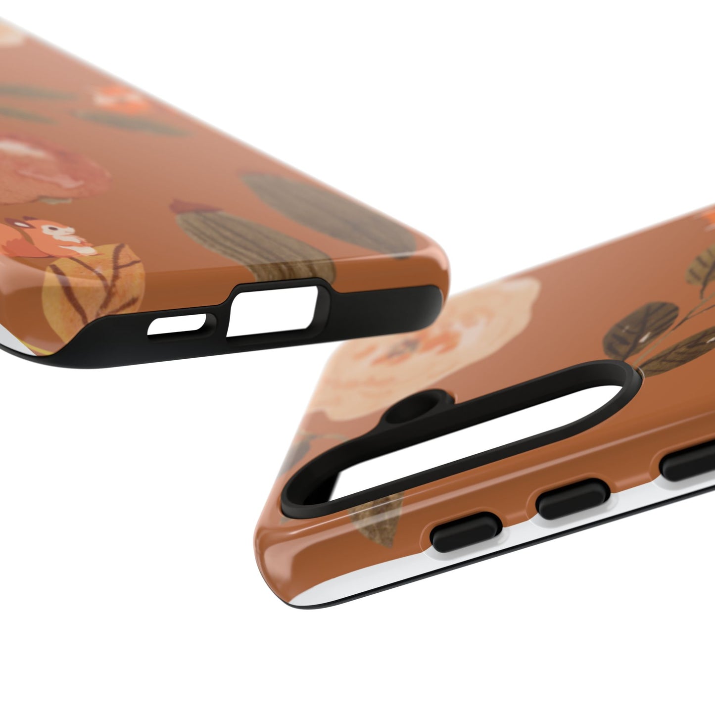 Cozy Autumn Phone Case, Fall-Themed Protective Cover, Cute Nature Design, Squirrel and Apple Motif, Cozy Gift for Nature Lovers