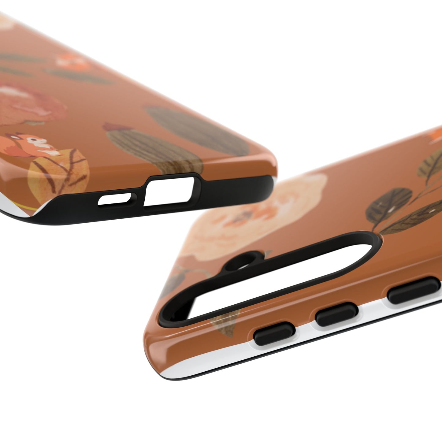 Cozy Autumn Phone Case, Fall-Themed Protective Cover, Cute Nature Design, Squirrel and Apple Motif, Cozy Gift for Nature Lovers