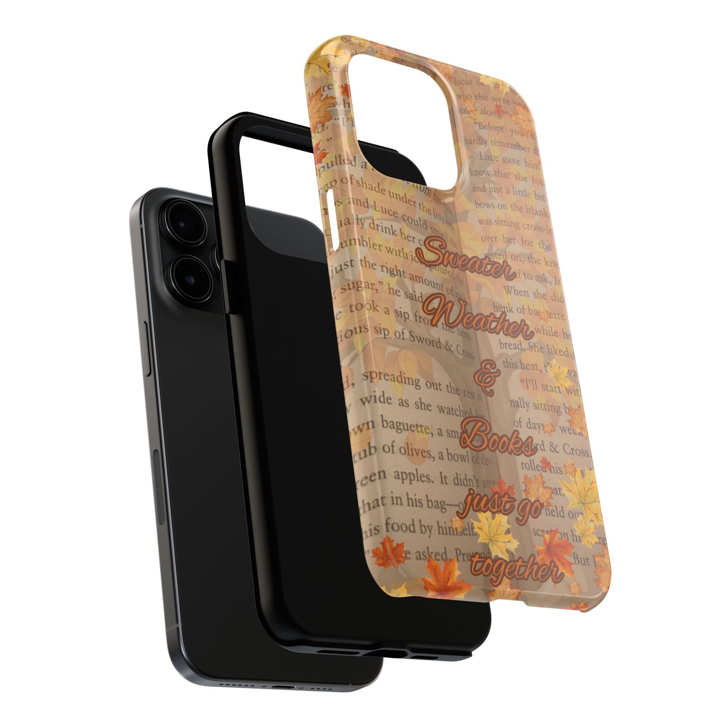 Sweater Weather Phone Case, Cozy Book Lover Accessories, Fall Aesthetic, Ideal for Readers, Unique Gift for Bookworms, Autumn Vibes