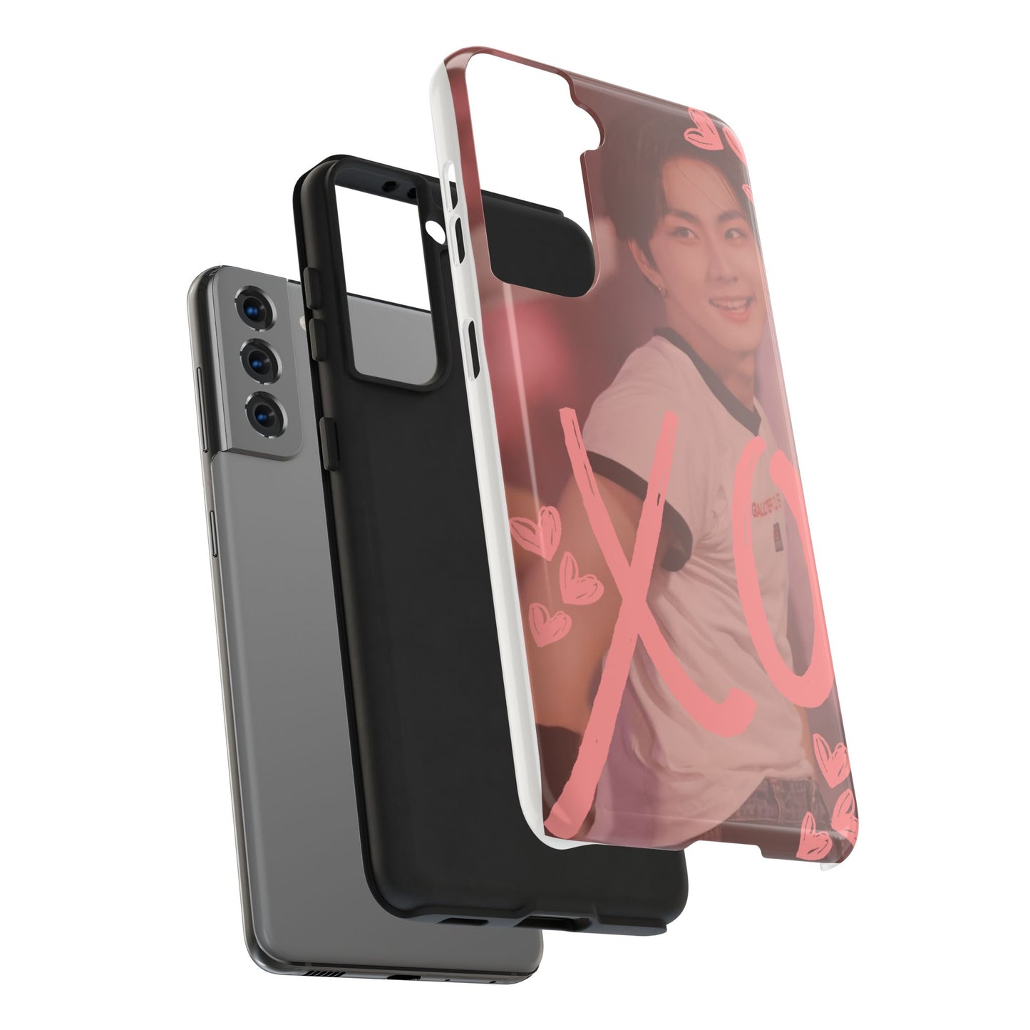 Romantic Phone Case featuring 'XO' Design, Cute Gift for Teens, Valentine's Day, Durable Protection, Fashion Accessory, Love Themed