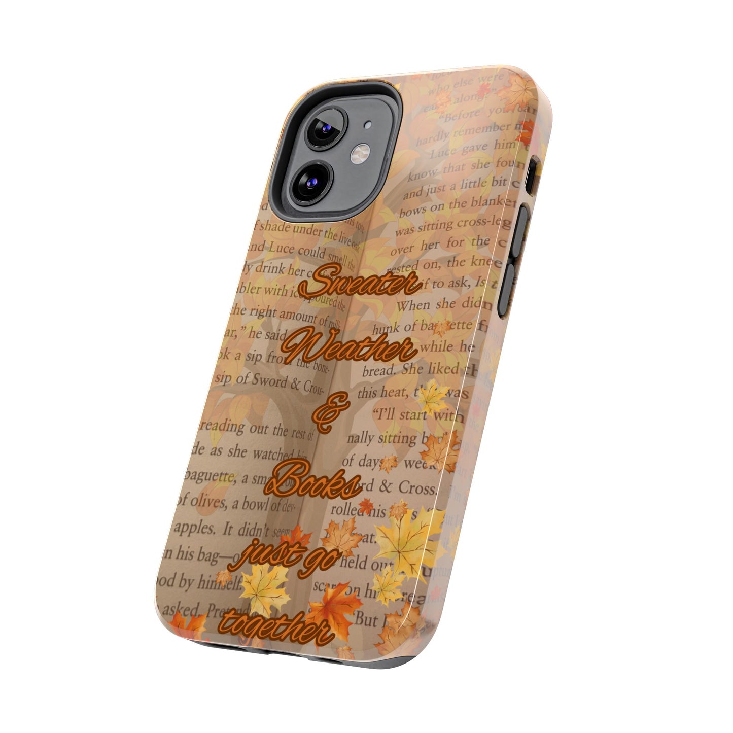 Sweater Weather Phone Case, Cozy Book Lover Accessories, Fall Aesthetic, Ideal for Readers, Unique Gift for Bookworms, Autumn Vibes