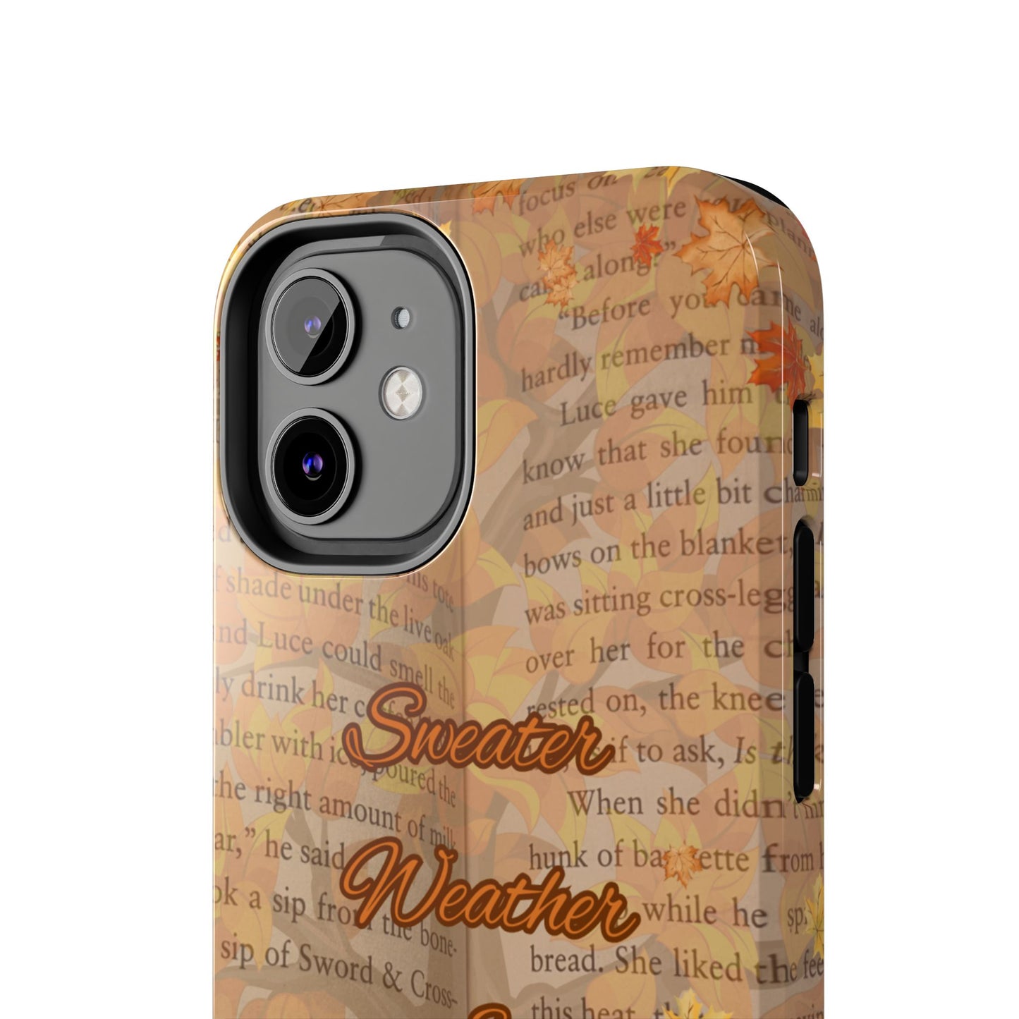 Sweater Weather Phone Case, Cozy Book Lover Accessories, Fall Aesthetic, Ideal for Readers, Unique Gift for Bookworms, Autumn Vibes