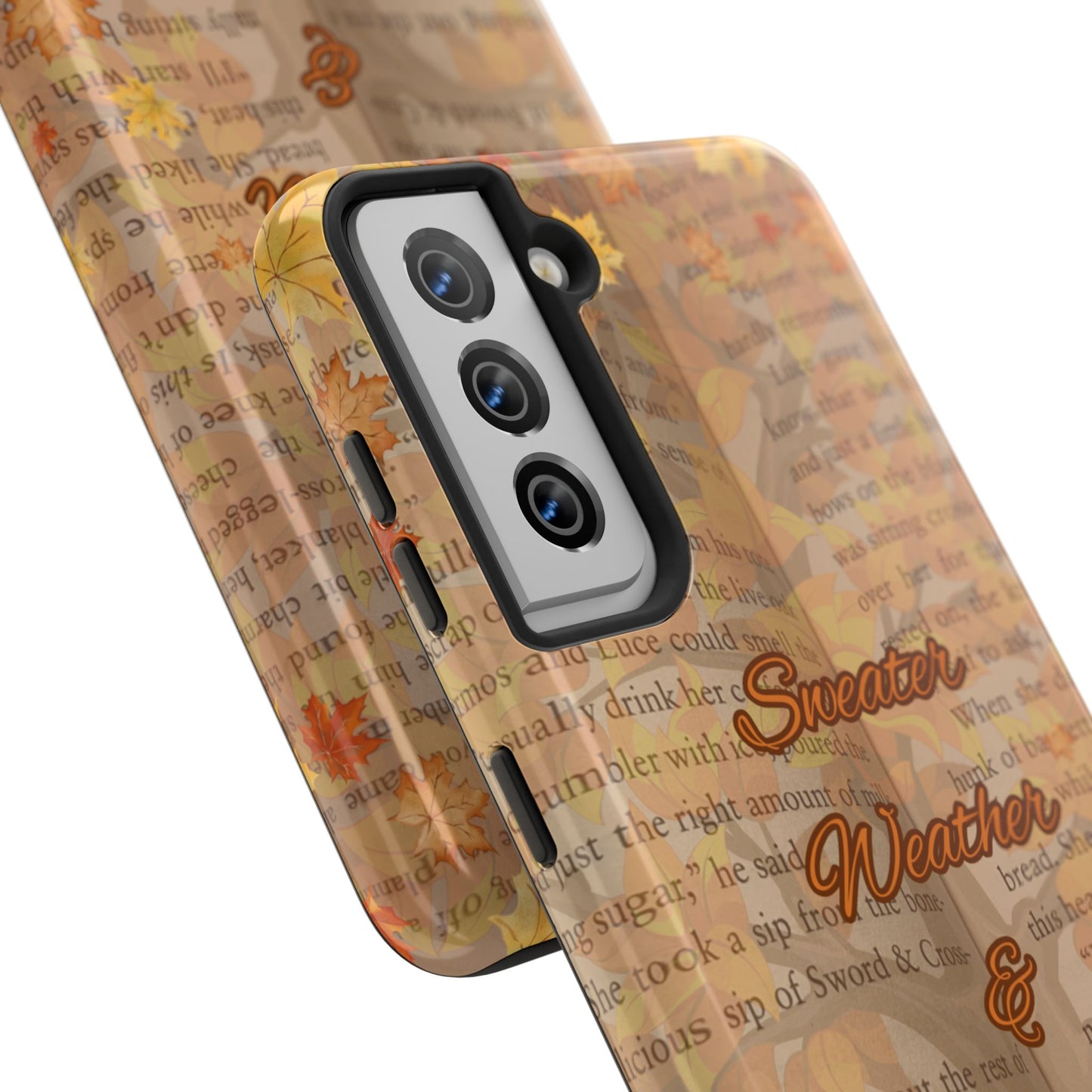 Sweater Weather Phone Case, Cozy Book Lover Accessories, Fall Aesthetic, Ideal for Readers, Unique Gift for Bookworms, Autumn Vibes