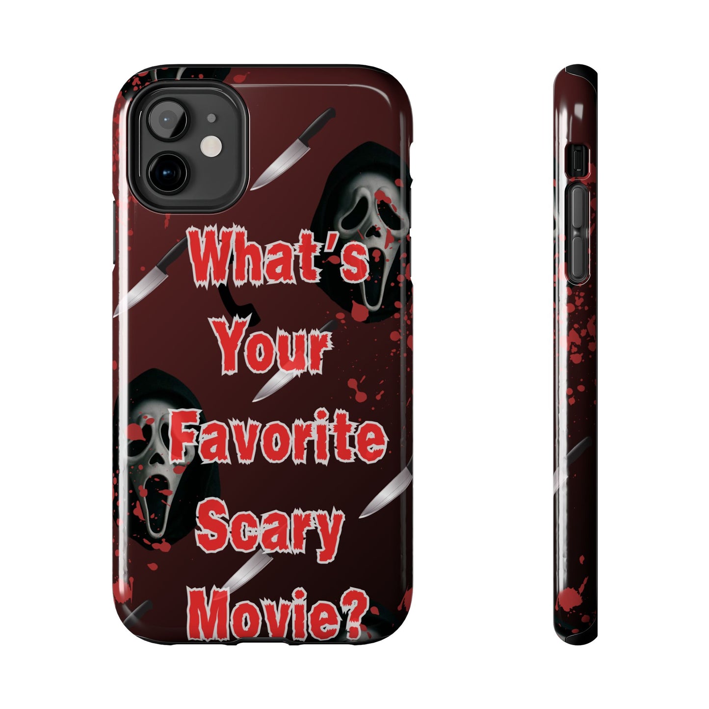 Horror-Themed Phone Case for Movie Lovers, Tough Clear Case for Halloween, Scary Movie Fan Gift, Smartphone Cover, Unique Horror Design