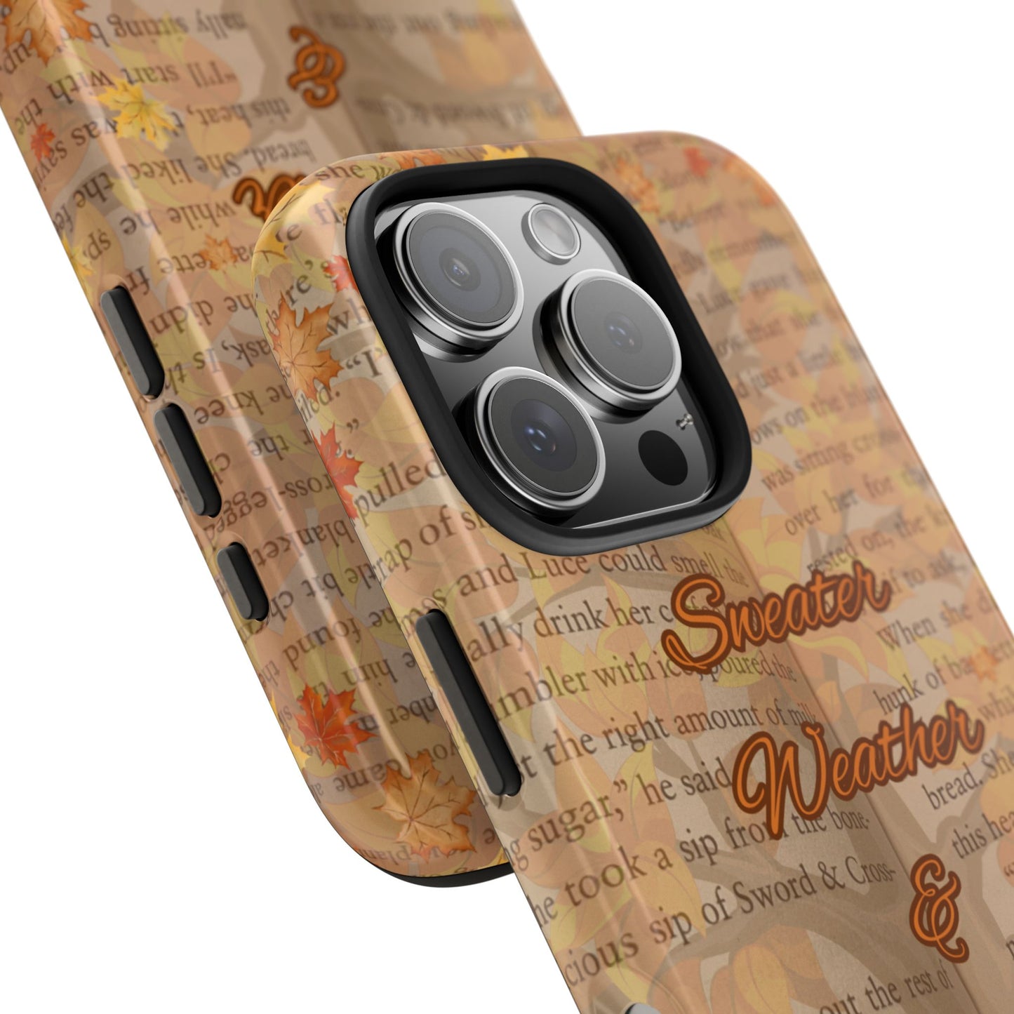 Sweater Weather Phone Case, Cozy Book Lover Accessories, Fall Aesthetic, Ideal for Readers, Unique Gift for Bookworms, Autumn Vibes