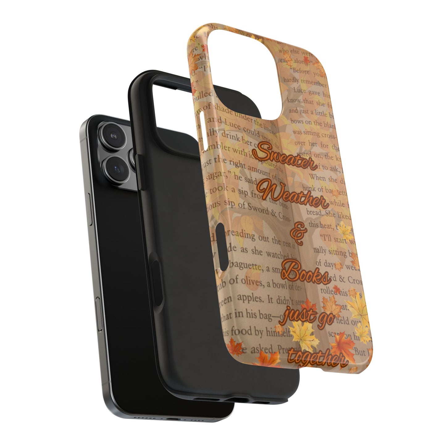 Sweater Weather Phone Case, Cozy Book Lover Accessories, Fall Aesthetic, Ideal for Readers, Unique Gift for Bookworms, Autumn Vibes