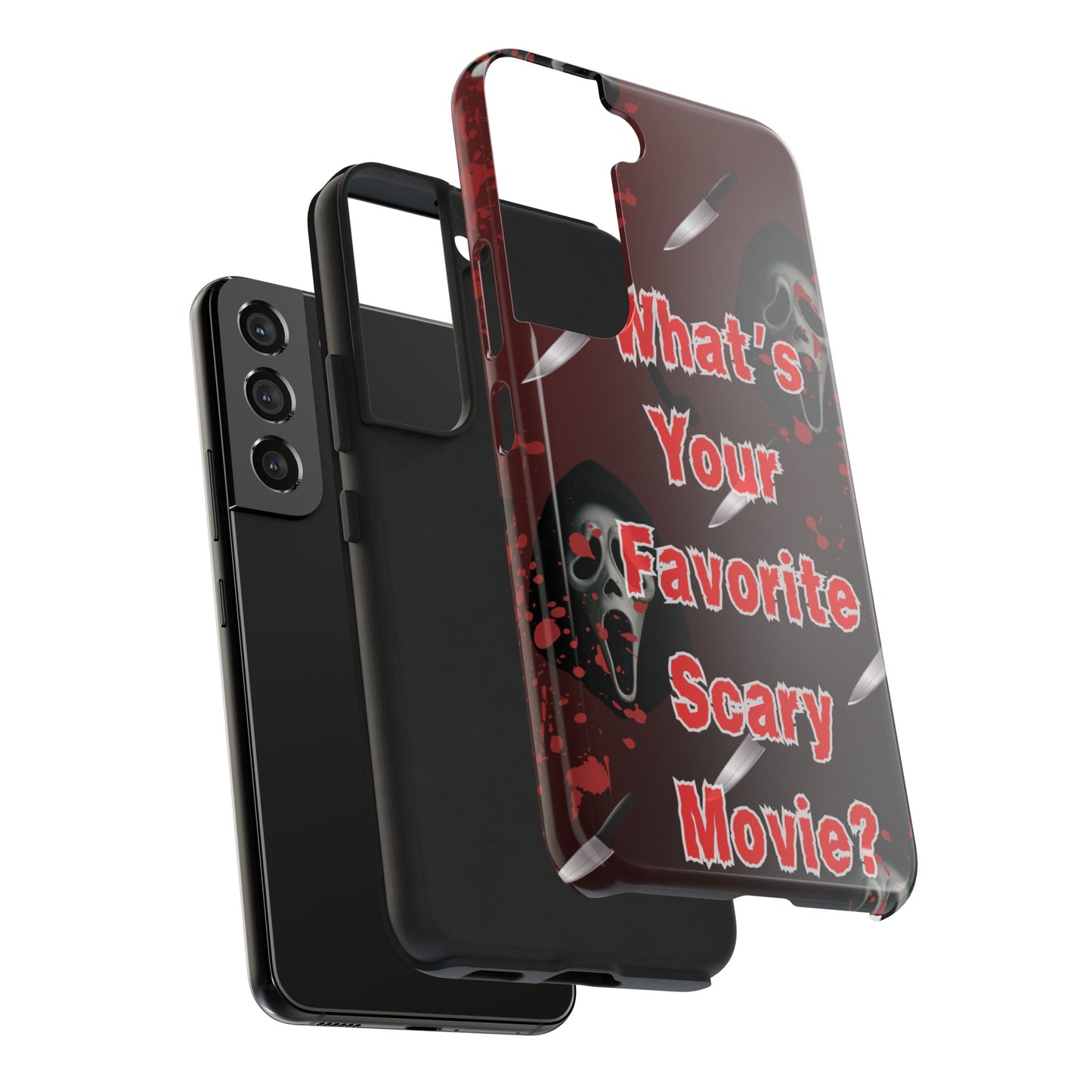Horror-Themed Phone Case for Movie Lovers, Tough Clear Case for Halloween, Scary Movie Fan Gift, Smartphone Cover, Unique Horror Design