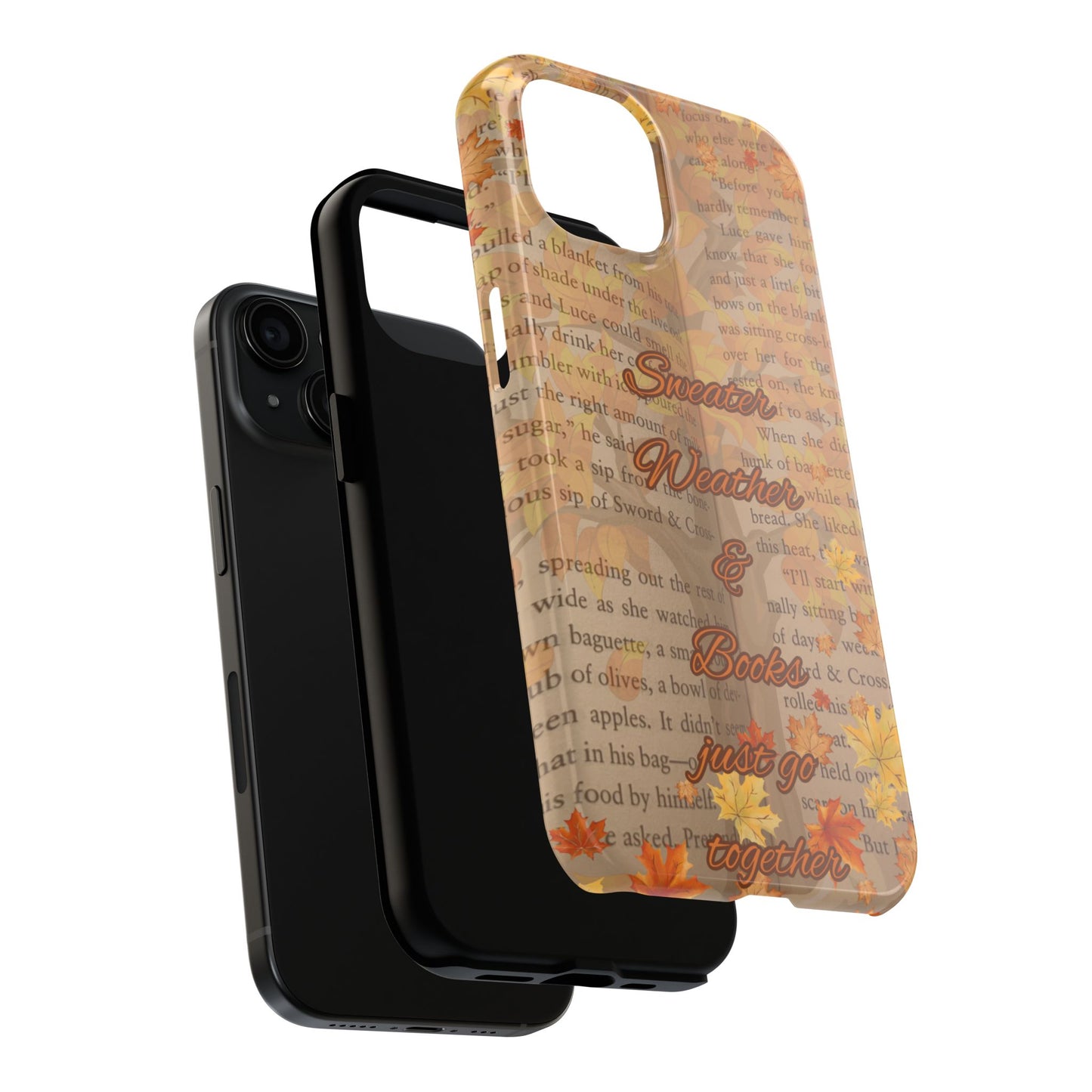 Sweater Weather Phone Case, Cozy Book Lover Accessories, Fall Aesthetic, Ideal for Readers, Unique Gift for Bookworms, Autumn Vibes
