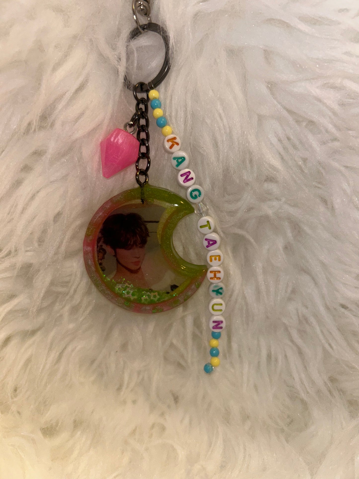 TomorrowxTogether Resin Shaker Keychain Charms - Handmade Unique One-of-a-Kind Accessory for Fans