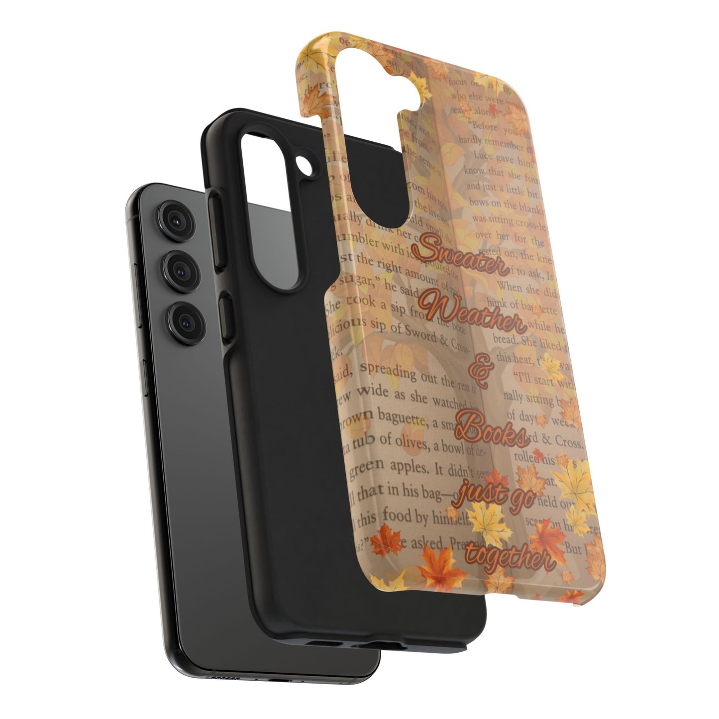 Sweater Weather Phone Case, Cozy Book Lover Accessories, Fall Aesthetic, Ideal for Readers, Unique Gift for Bookworms, Autumn Vibes
