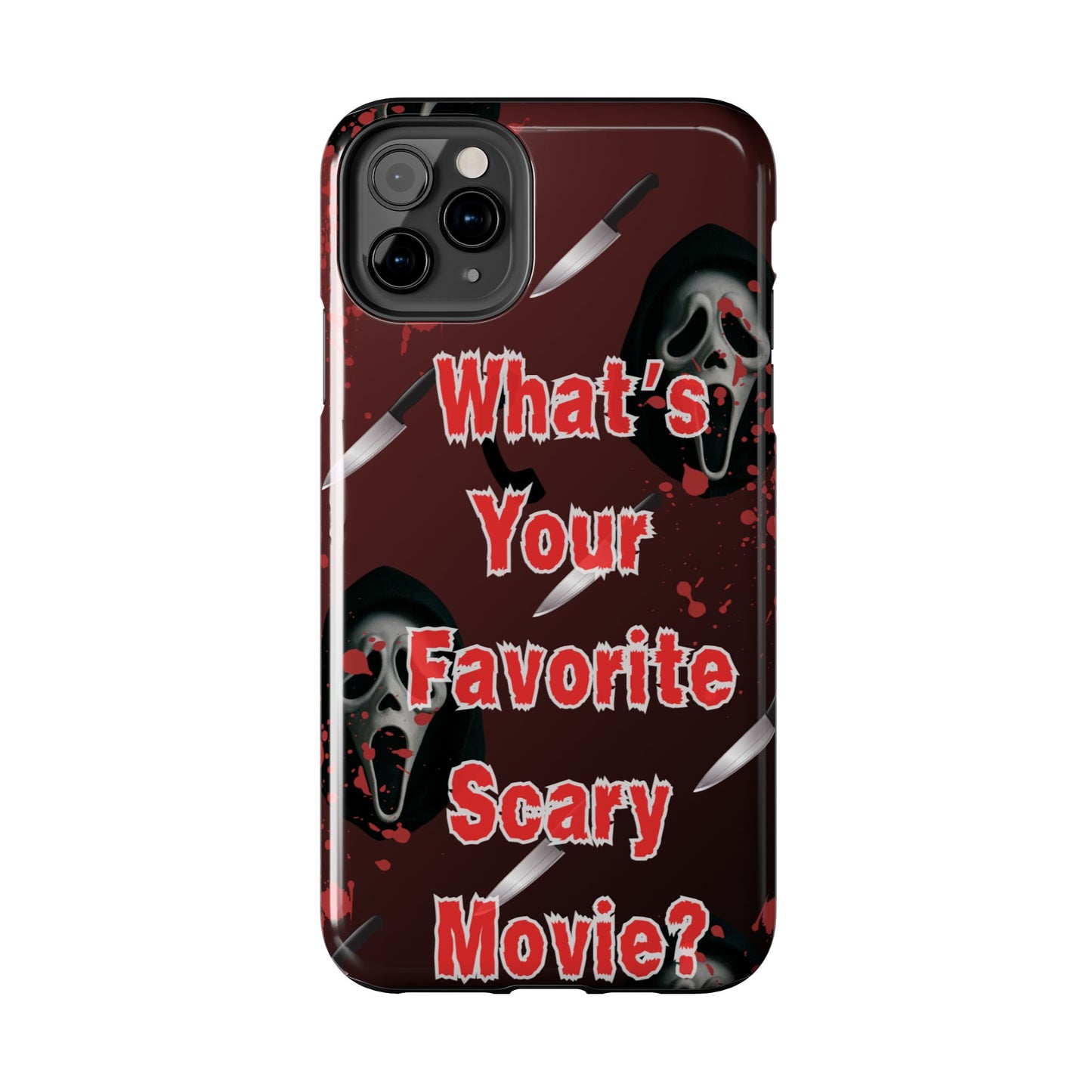Horror-Themed Phone Case for Movie Lovers, Tough Clear Case for Halloween, Scary Movie Fan Gift, Smartphone Cover, Unique Horror Design