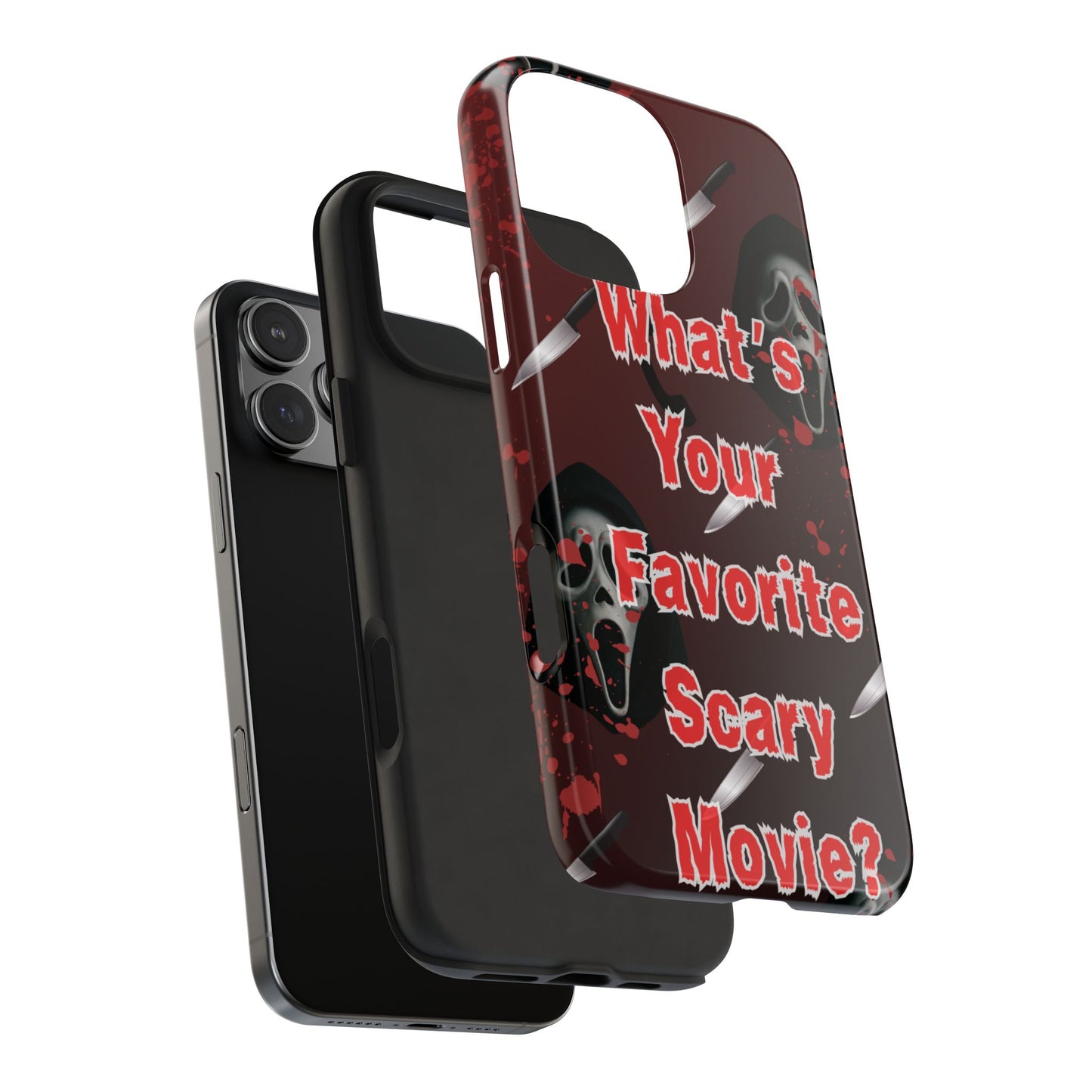 Horror-Themed Phone Case for Movie Lovers, Tough Clear Case for Halloween, Scary Movie Fan Gift, Smartphone Cover, Unique Horror Design