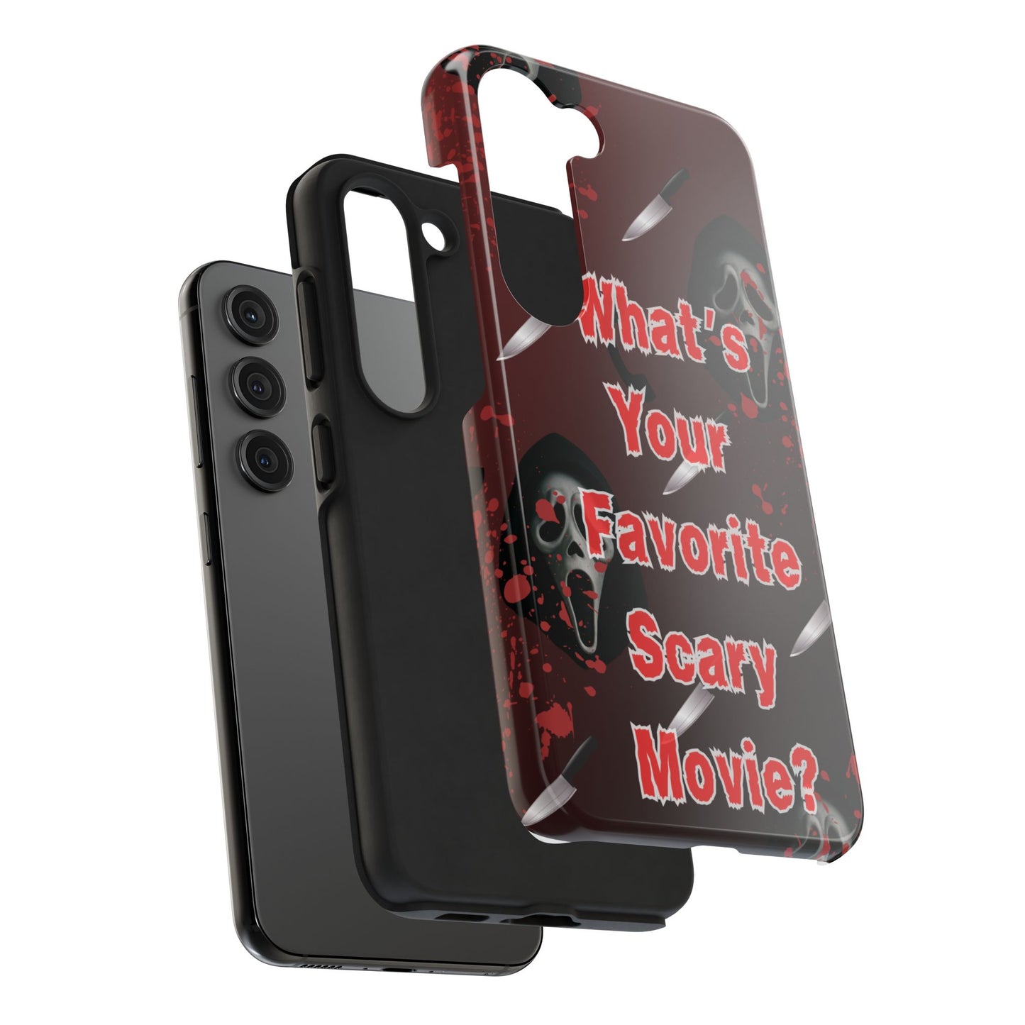 Horror-Themed Phone Case for Movie Lovers, Tough Clear Case for Halloween, Scary Movie Fan Gift, Smartphone Cover, Unique Horror Design