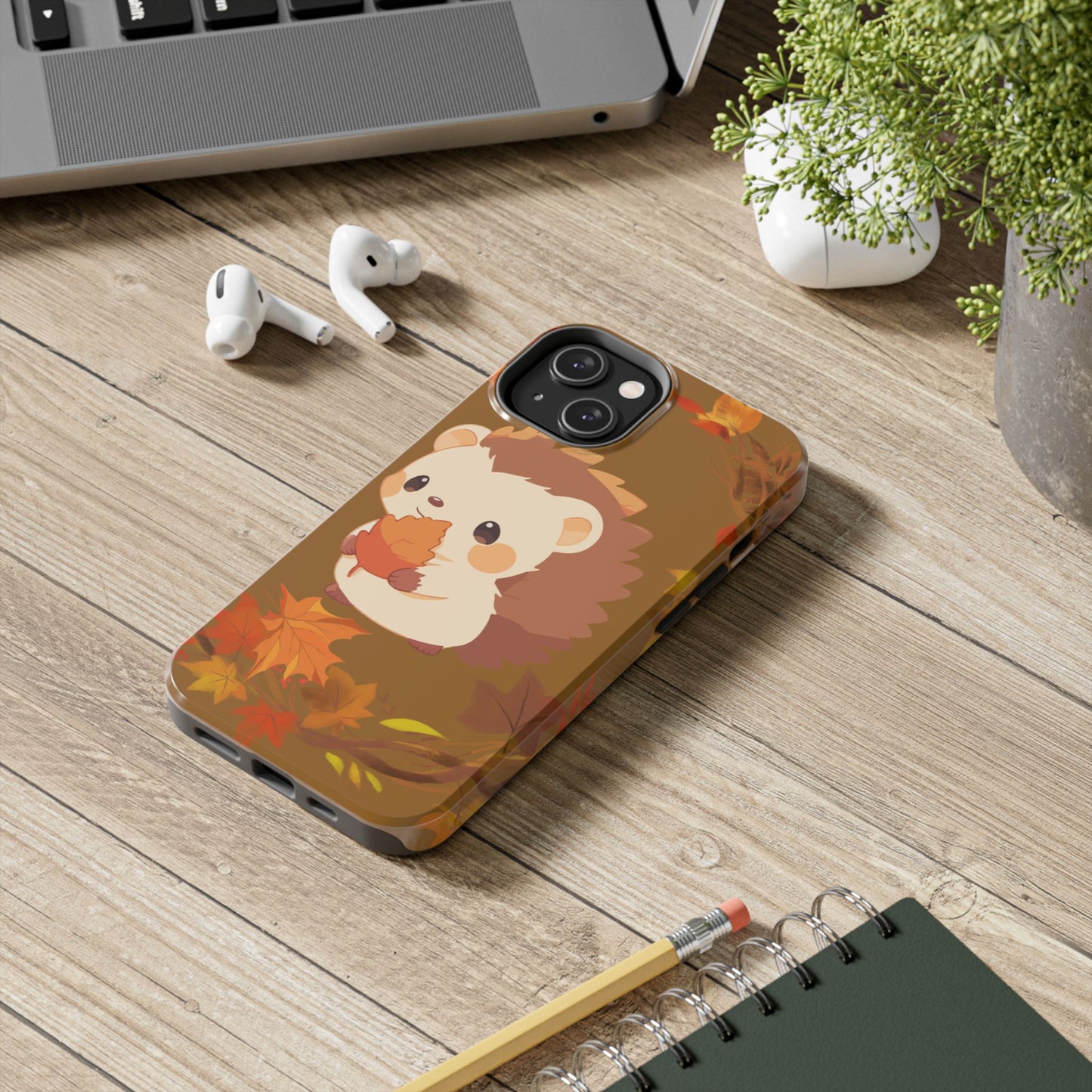 Cute Hedgehog Phone Cases, Fall Decor, Animal Lovers Gifts, Autumn Vibes, Unique Cell Phone Cover, Hedgehog Design