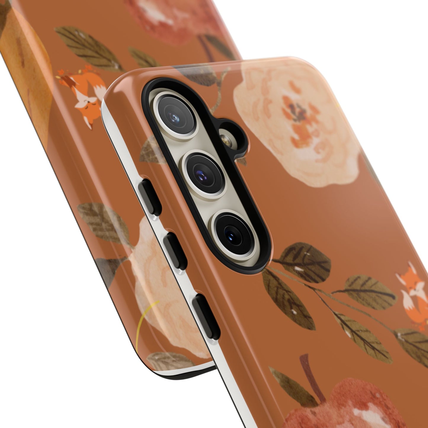 Cozy Autumn Phone Case, Fall-Themed Protective Cover, Cute Nature Design, Squirrel and Apple Motif, Cozy Gift for Nature Lovers