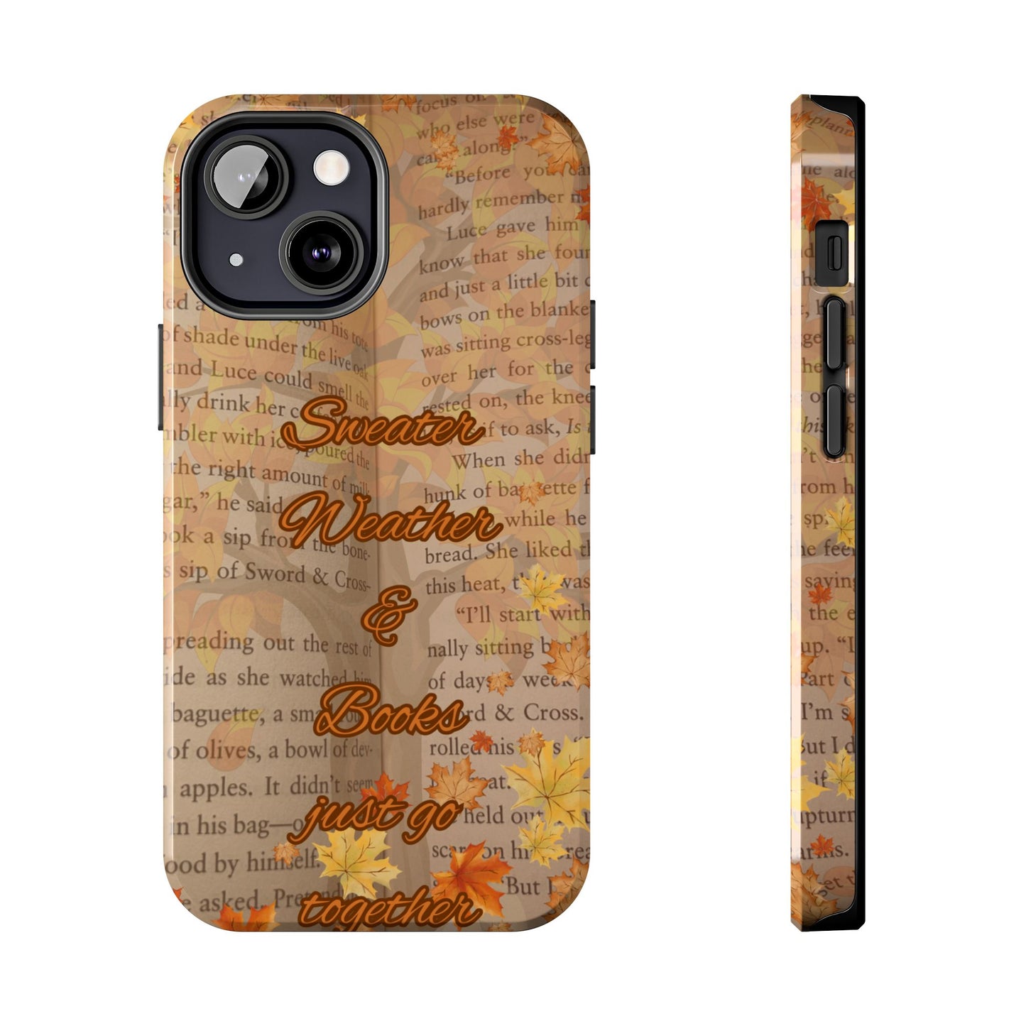 Sweater Weather Phone Case, Cozy Book Lover Accessories, Fall Aesthetic, Ideal for Readers, Unique Gift for Bookworms, Autumn Vibes