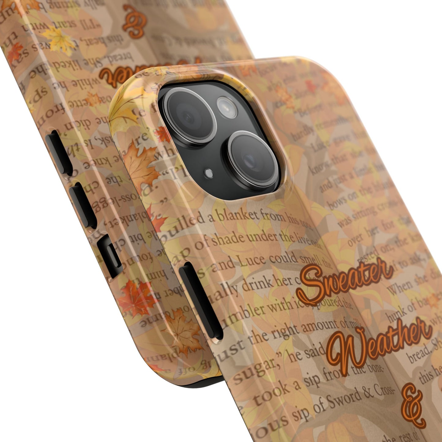 Sweater Weather Phone Case, Cozy Book Lover Accessories, Fall Aesthetic, Ideal for Readers, Unique Gift for Bookworms, Autumn Vibes