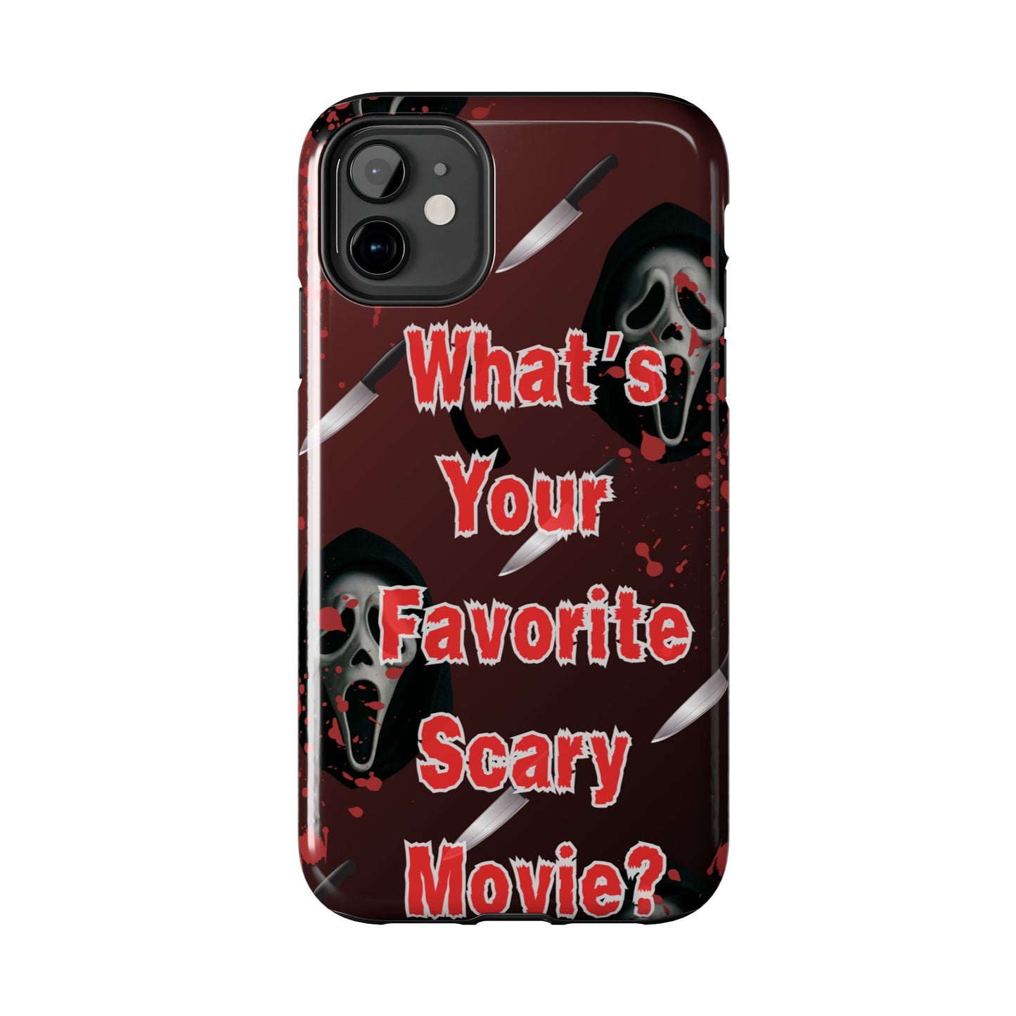 Horror-Themed Phone Case for Movie Lovers, Tough Clear Case for Halloween, Scary Movie Fan Gift, Smartphone Cover, Unique Horror Design