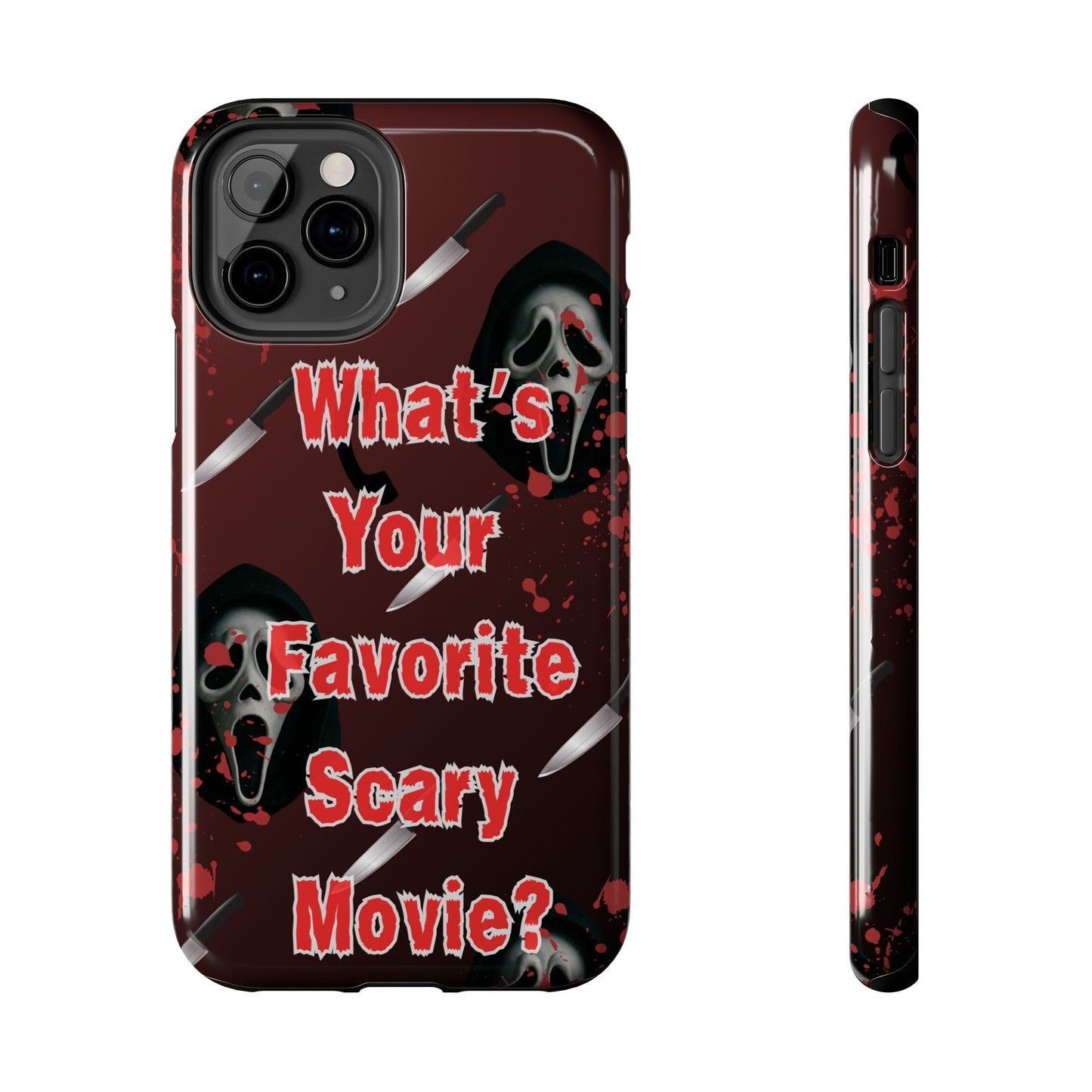 Horror-Themed Phone Case for Movie Lovers, Tough Clear Case for Halloween, Scary Movie Fan Gift, Smartphone Cover, Unique Horror Design