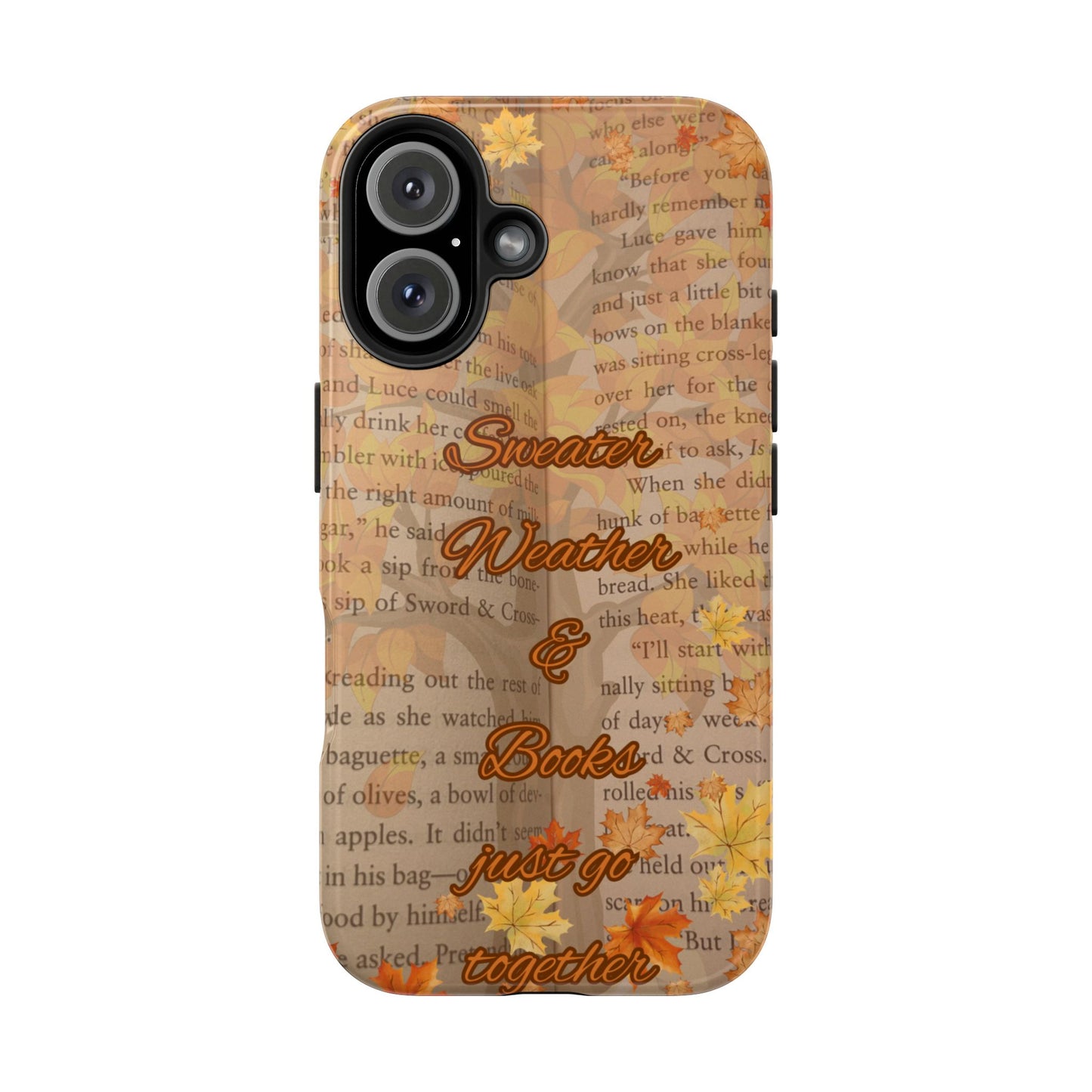 Sweater Weather Phone Case, Cozy Book Lover Accessories, Fall Aesthetic, Ideal for Readers, Unique Gift for Bookworms, Autumn Vibes