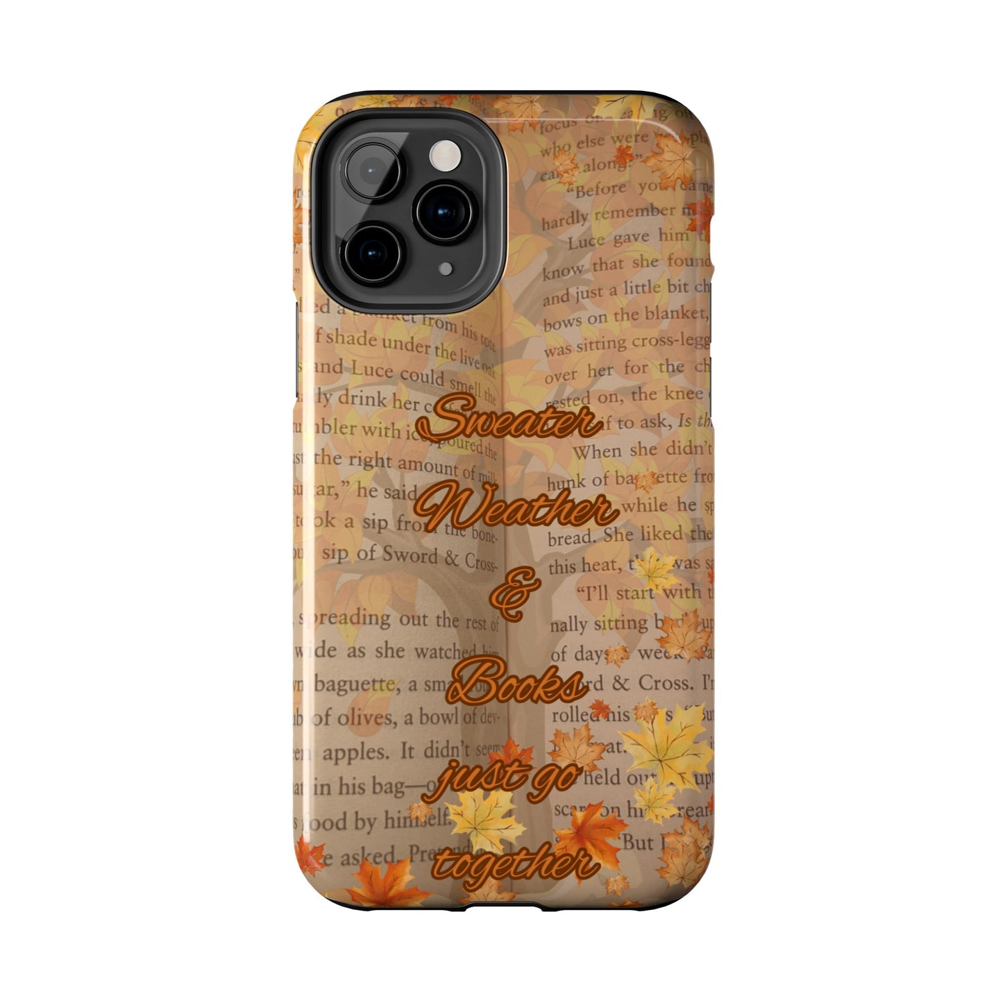 Sweater Weather Phone Case, Cozy Book Lover Accessories, Fall Aesthetic, Ideal for Readers, Unique Gift for Bookworms, Autumn Vibes