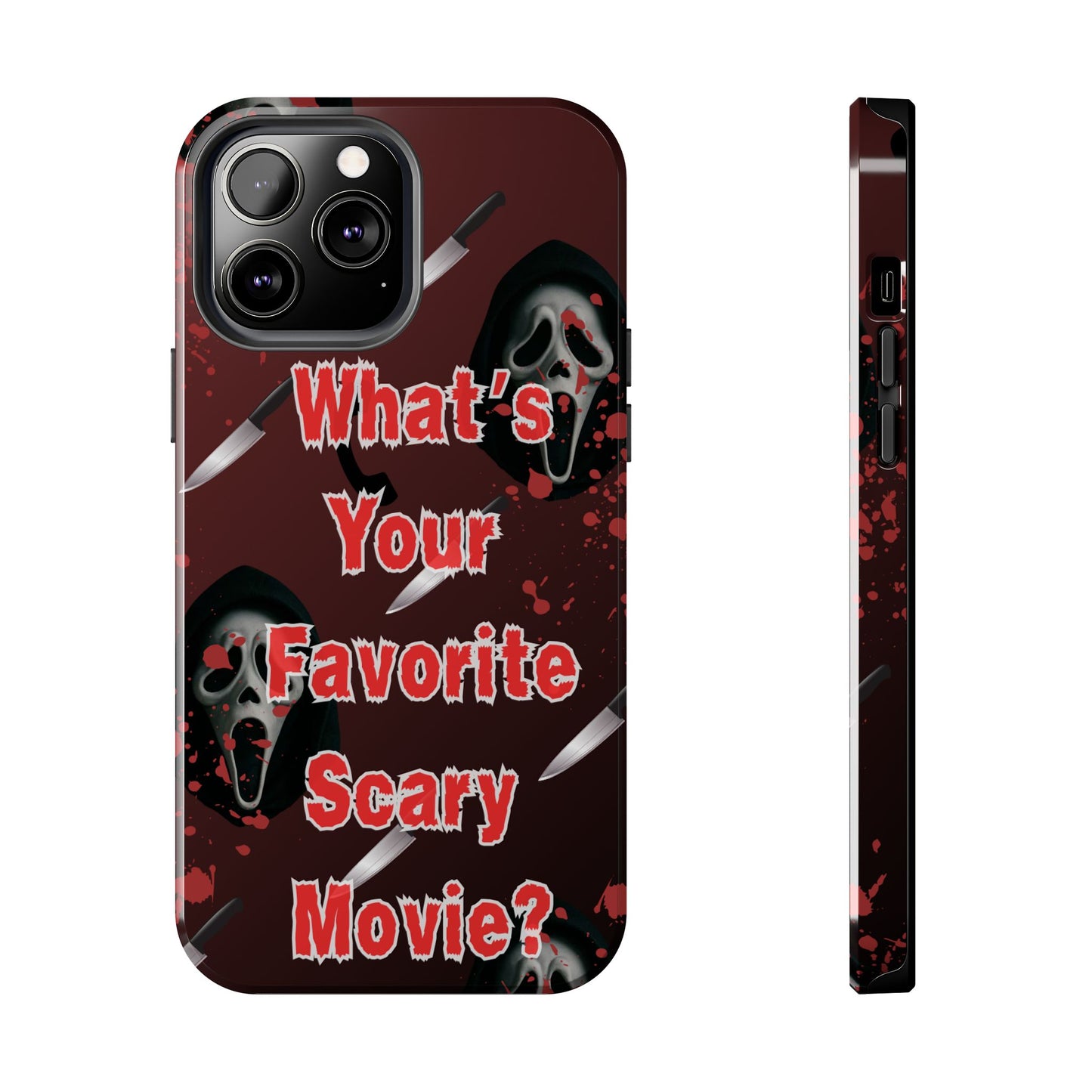 Horror-Themed Phone Case for Movie Lovers, Tough Clear Case for Halloween, Scary Movie Fan Gift, Smartphone Cover, Unique Horror Design
