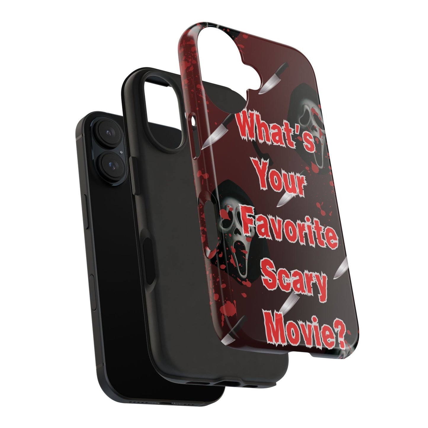 Horror-Themed Phone Case for Movie Lovers, Tough Clear Case for Halloween, Scary Movie Fan Gift, Smartphone Cover, Unique Horror Design