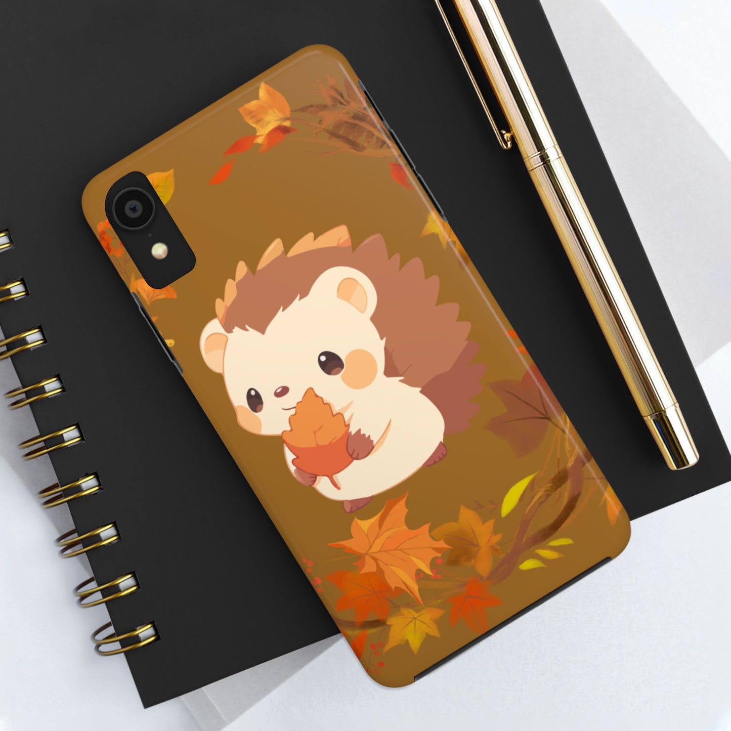 Cute Hedgehog Phone Cases, Fall Decor, Animal Lovers Gifts, Autumn Vibes, Unique Cell Phone Cover, Hedgehog Design